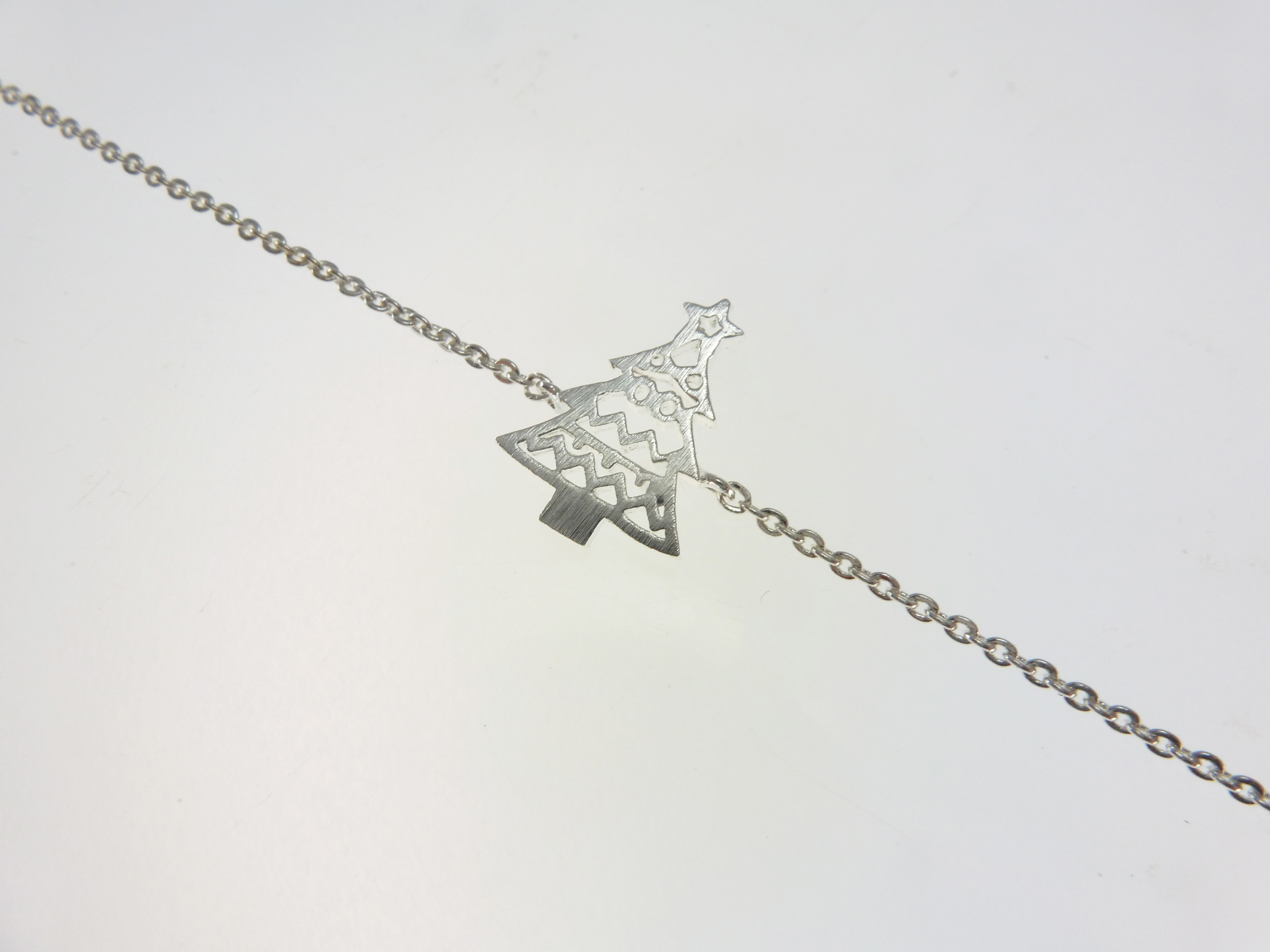 "Fine Filigré" feines Armband, Weihnachtsbaum, versilbert