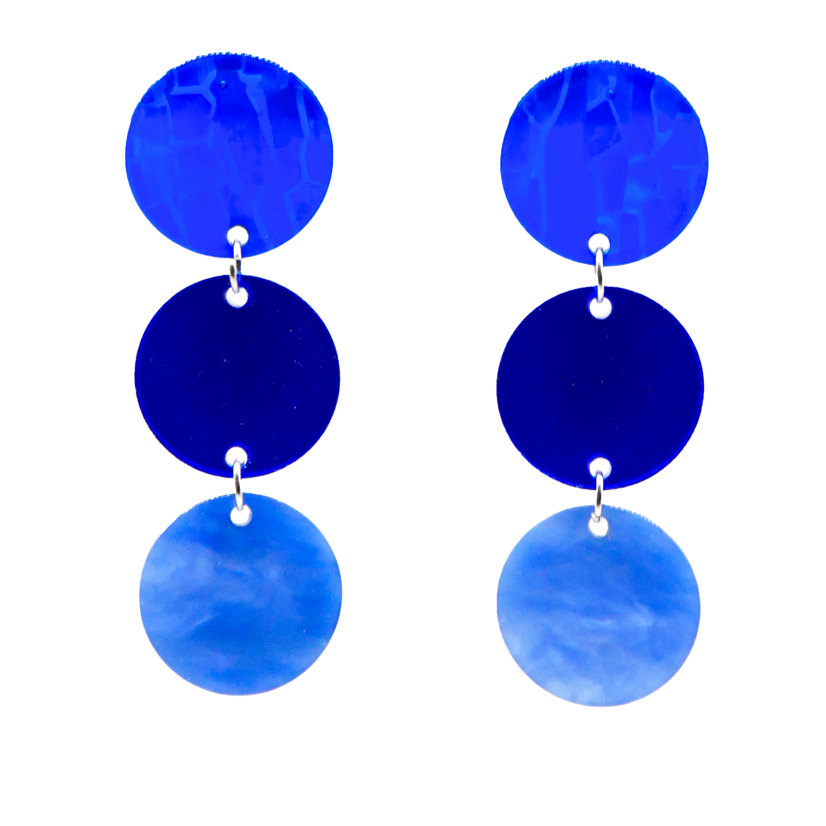 "Color Exlposion", Ohrstecker 3er Ampel Ø 22 mm blue