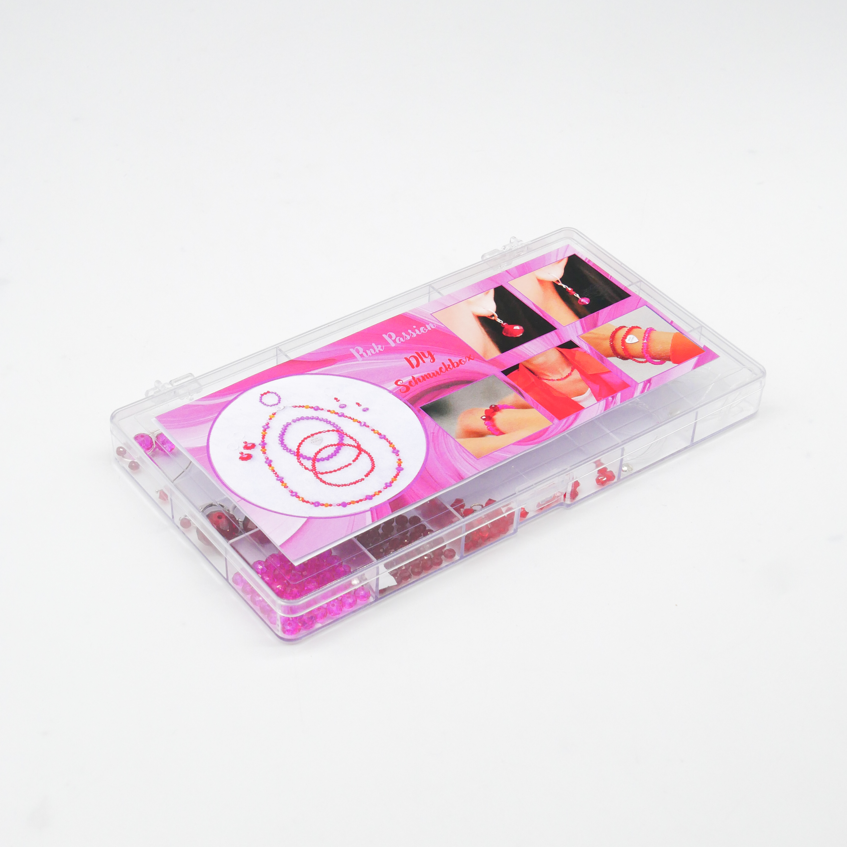  DIY Schmuckbox, Pink Passion, 3x Armband, 1x Kette, 1x Ohrring, 1x Ring