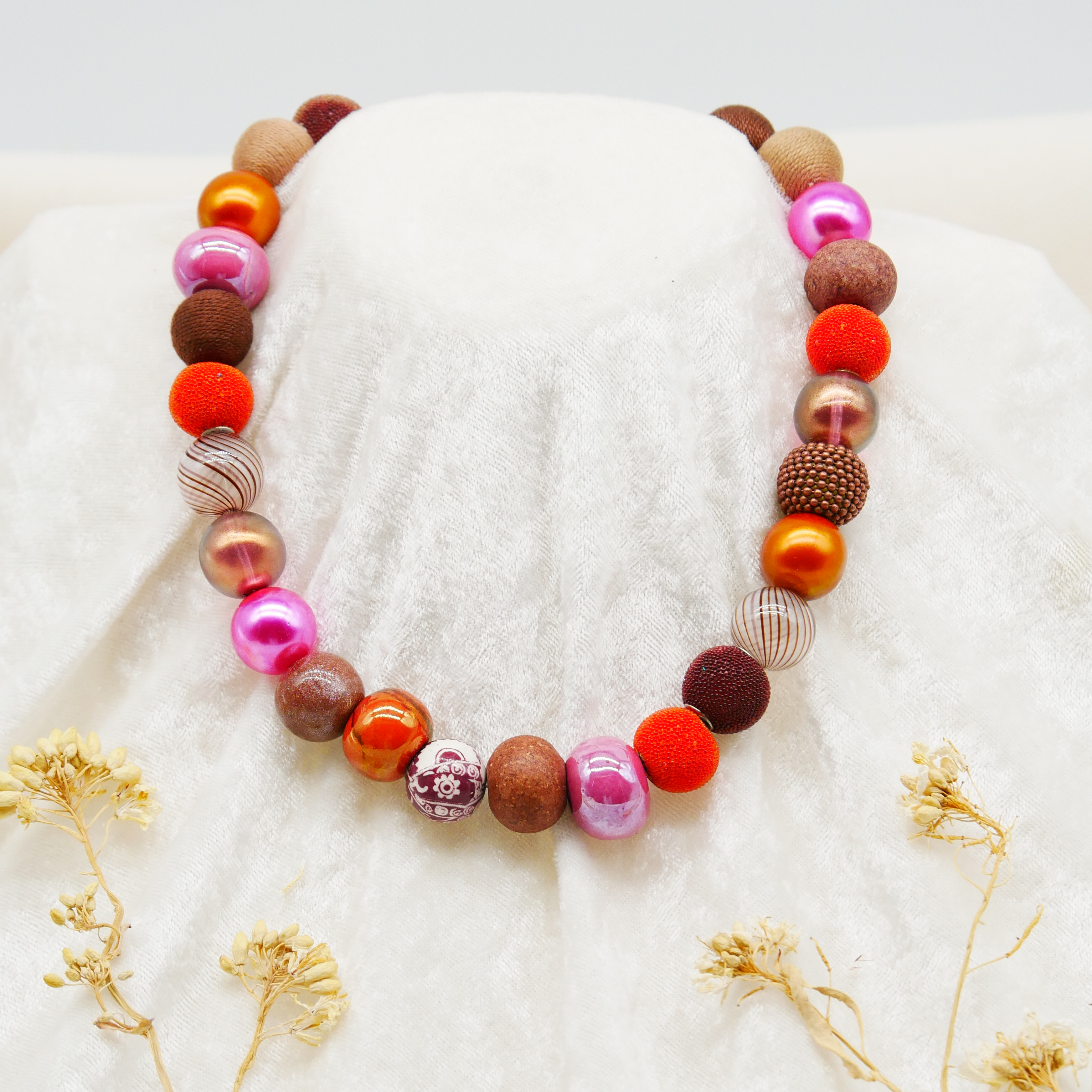 "Bollywood" Kleine Bollywood Ø ca. 16 mm, braun-pink