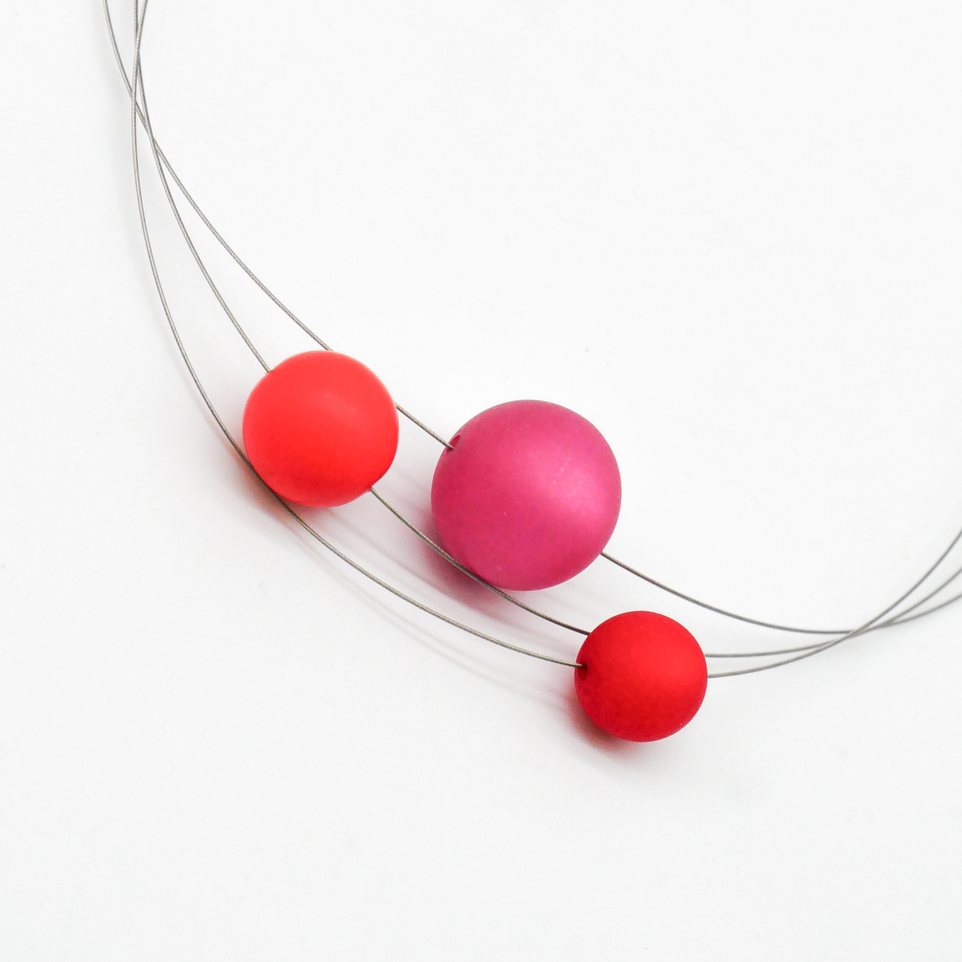  Color Explosion, kurze 3-Strang Kette "Planet" - Mars rot-pink