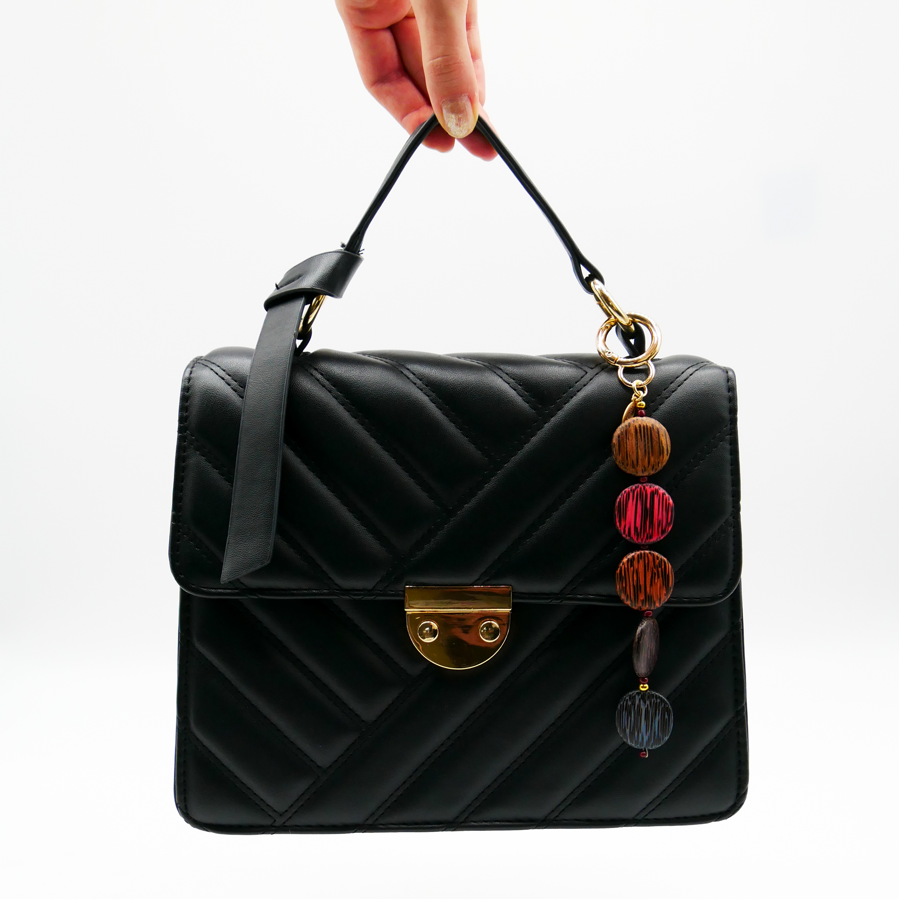 "Lucky Pendant" Anhänger, 1 Strang farbige Kokosholzscheiben Ø ca. 25 mm  