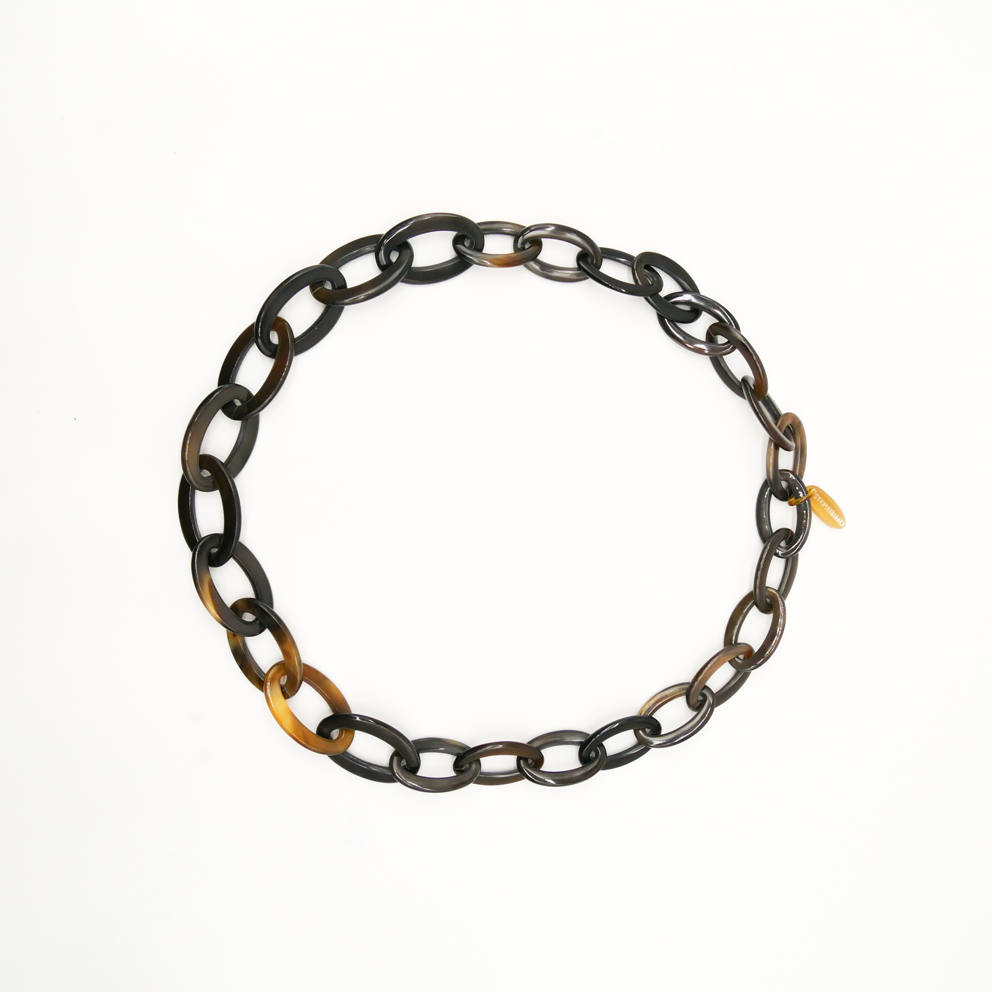  "Craft Art" , Horngliederkette "Big" oval braunes Horn