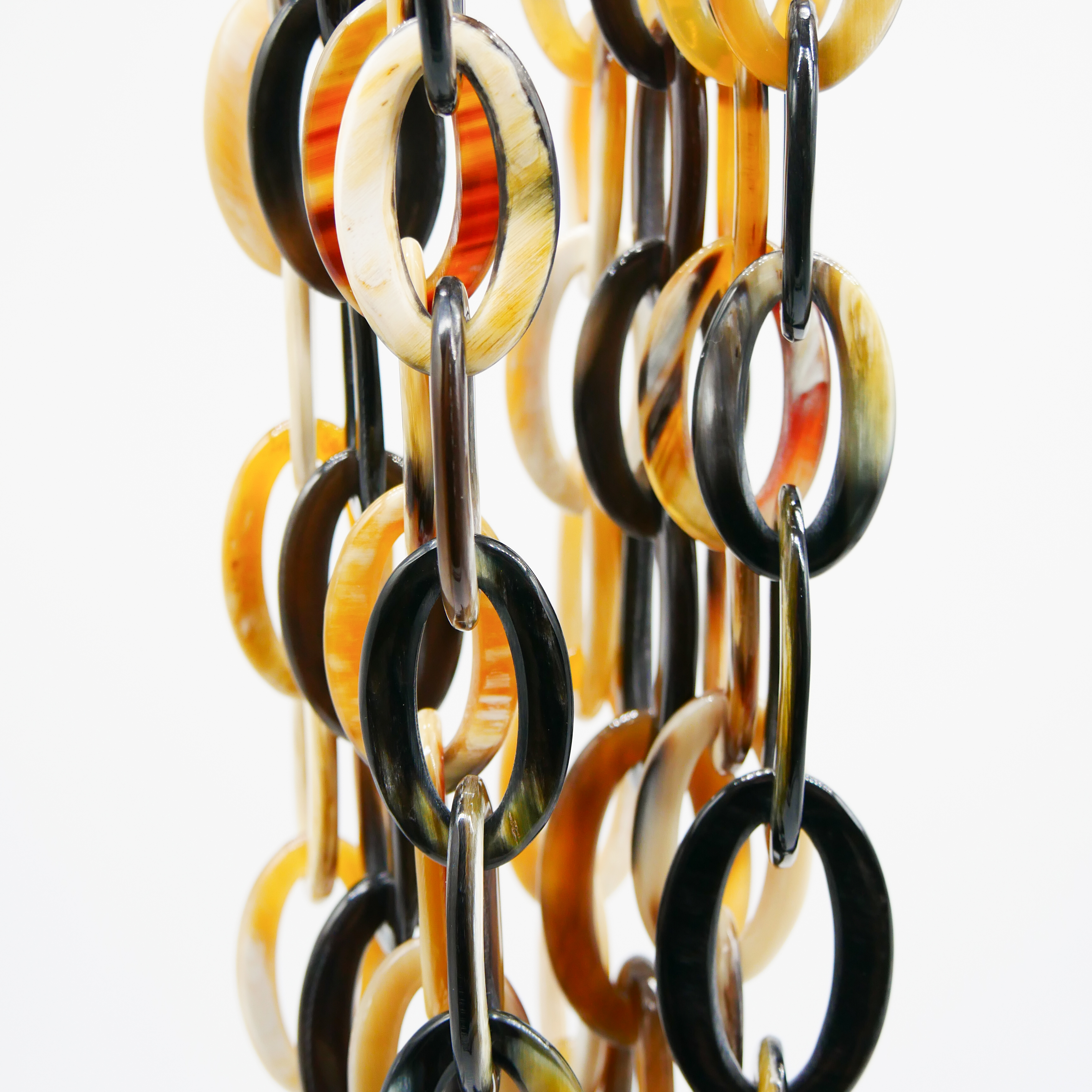 "Craft Art" , Horngliederkette "Big" oval marble Horn "Craft Art" , Horngliederkette "Big" oval marble Horn