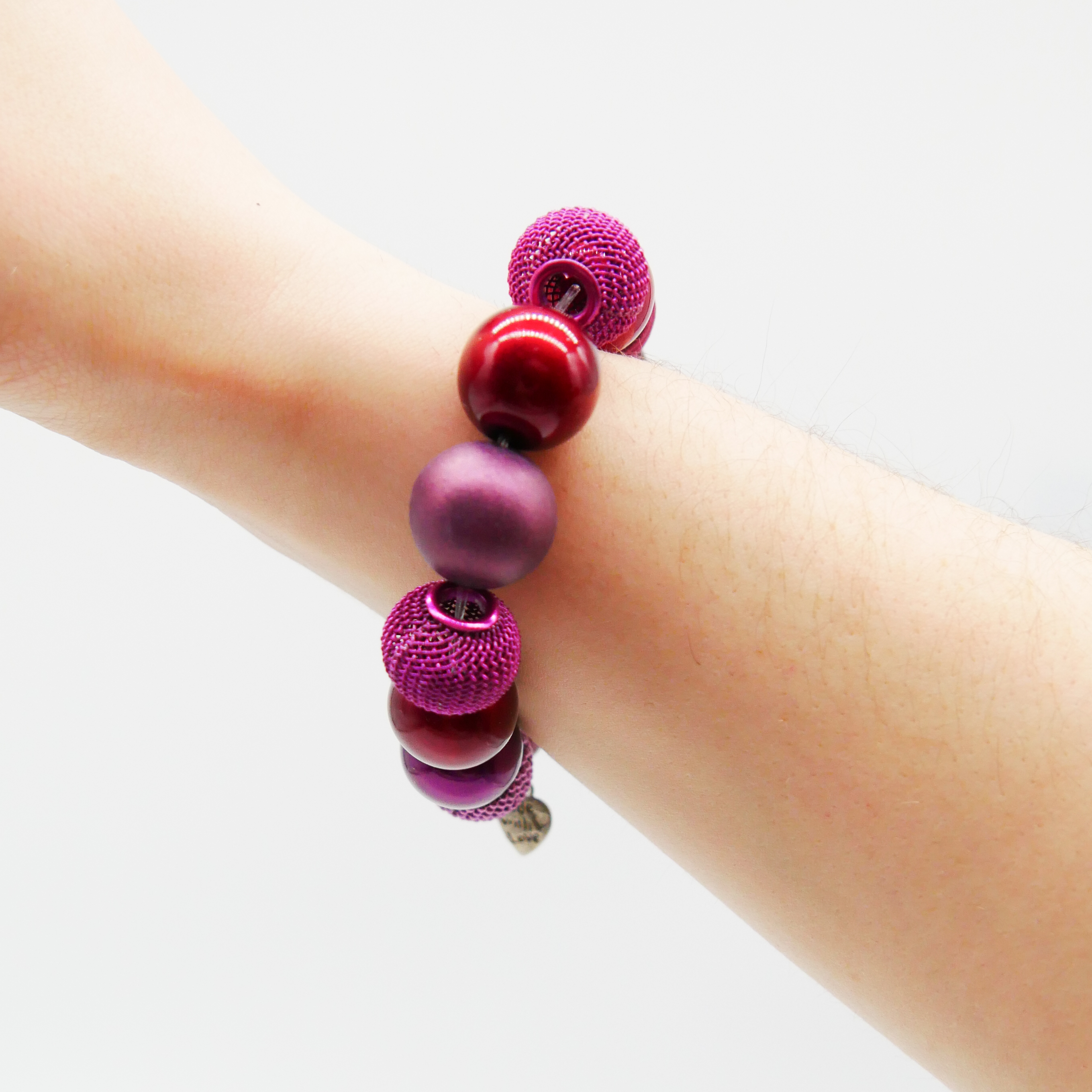  "Bollywood" Armband auf Gummi, burgunder