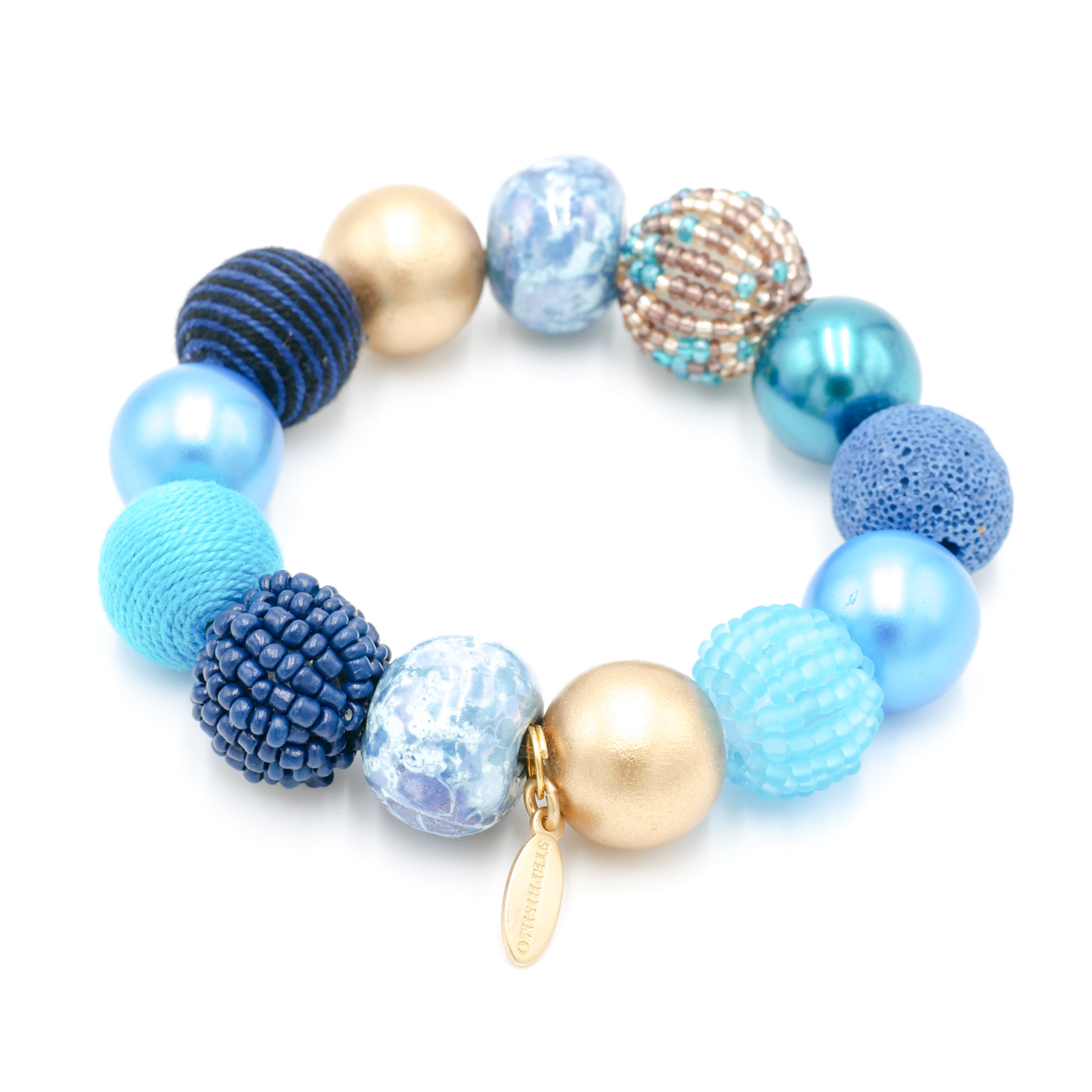 Armband zu "Bollywood"  Blau-Gold