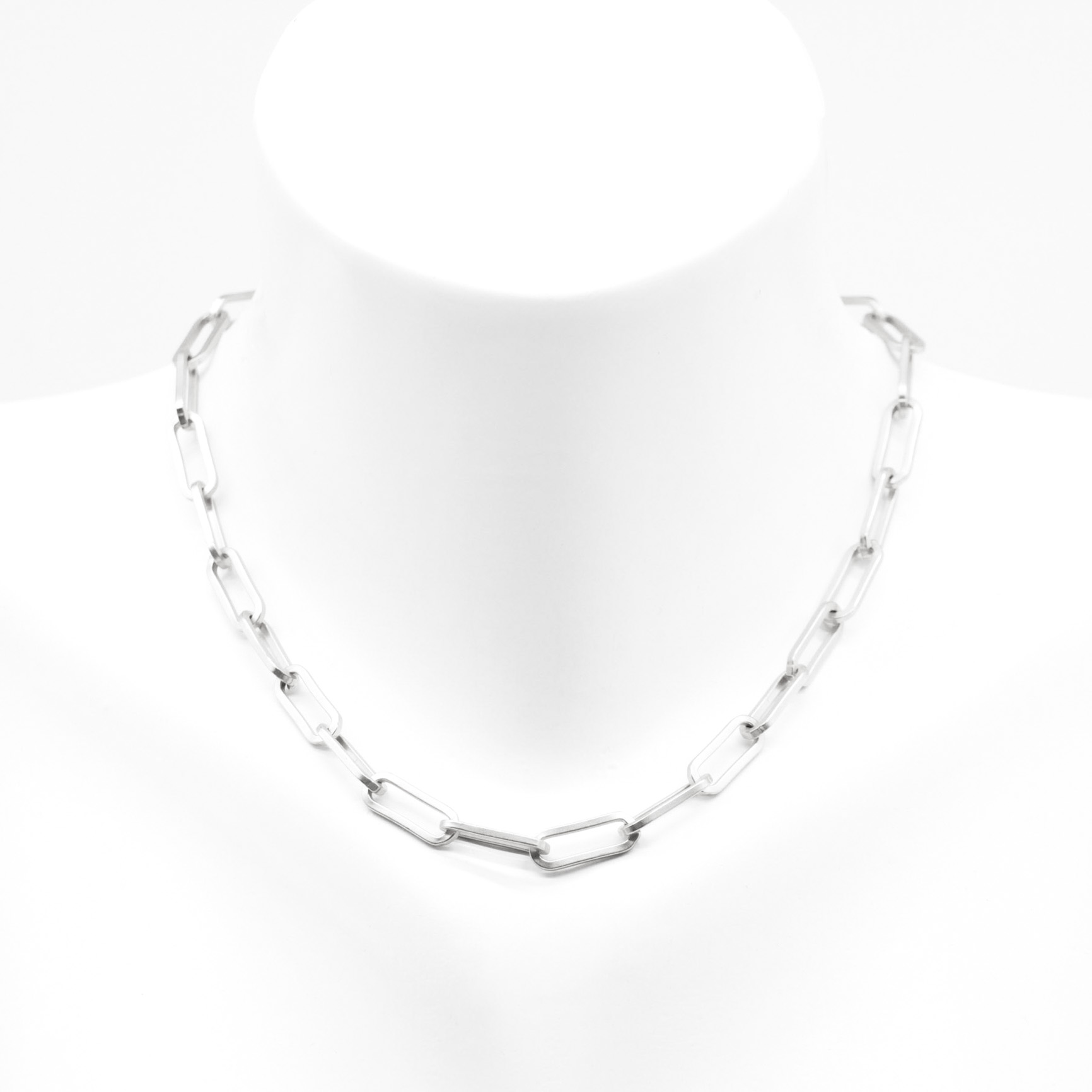 "Charmkette" kurze Y-Gliederkette, Ovale, versilbert