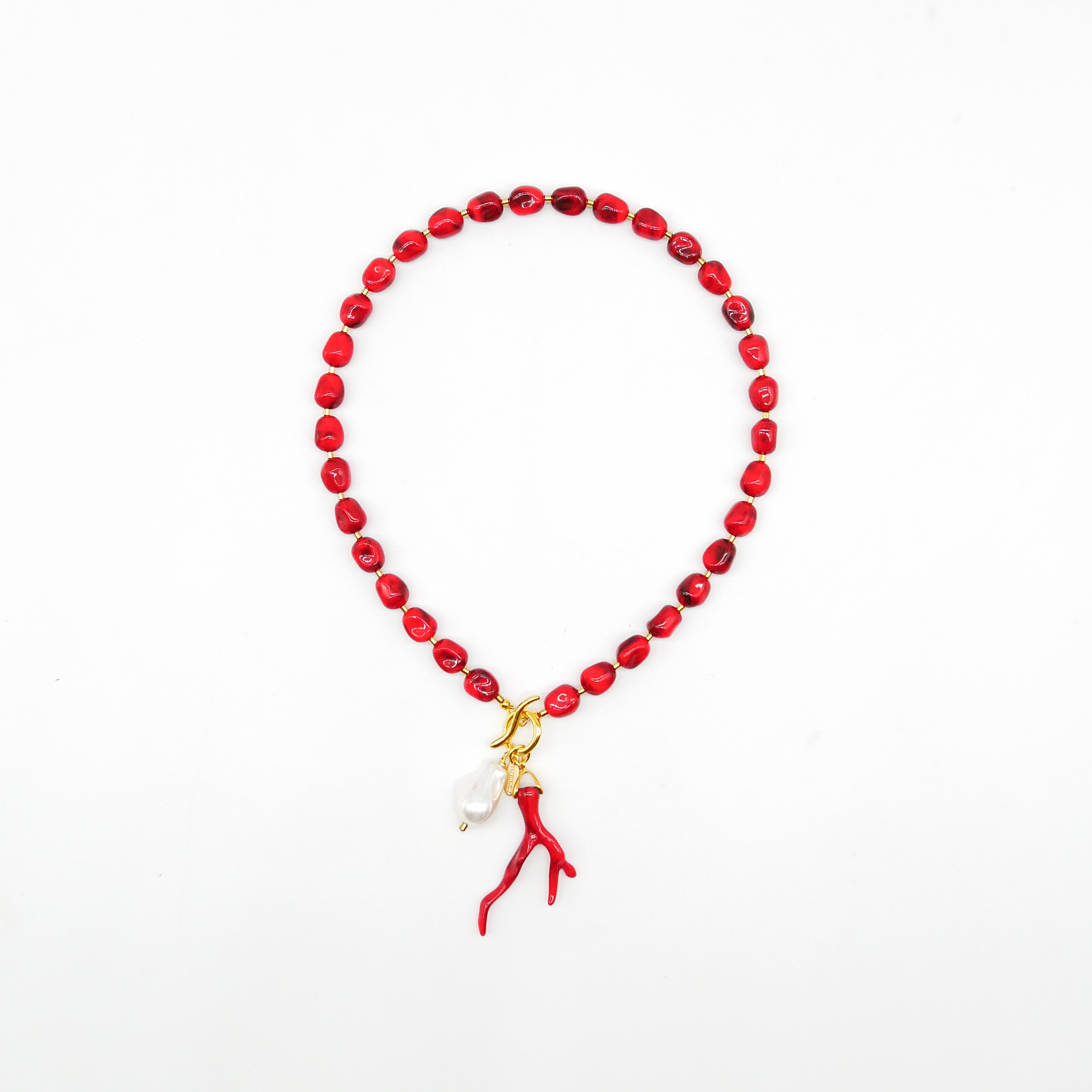  "Summer Feeling" Kette "Coral Sea" Resinperlen                        