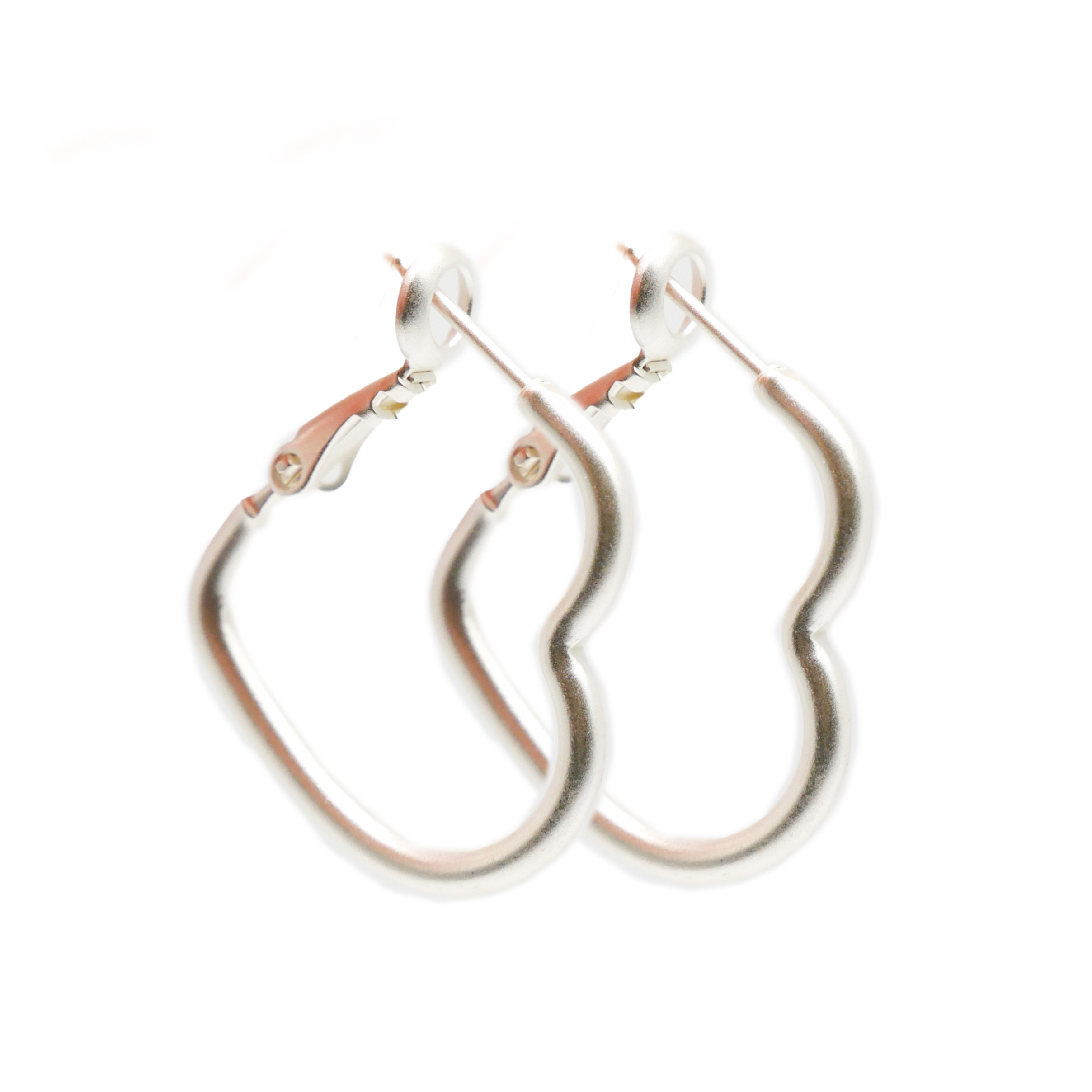 "Circle" Creole Herz versilbert 28 x 22 mm 