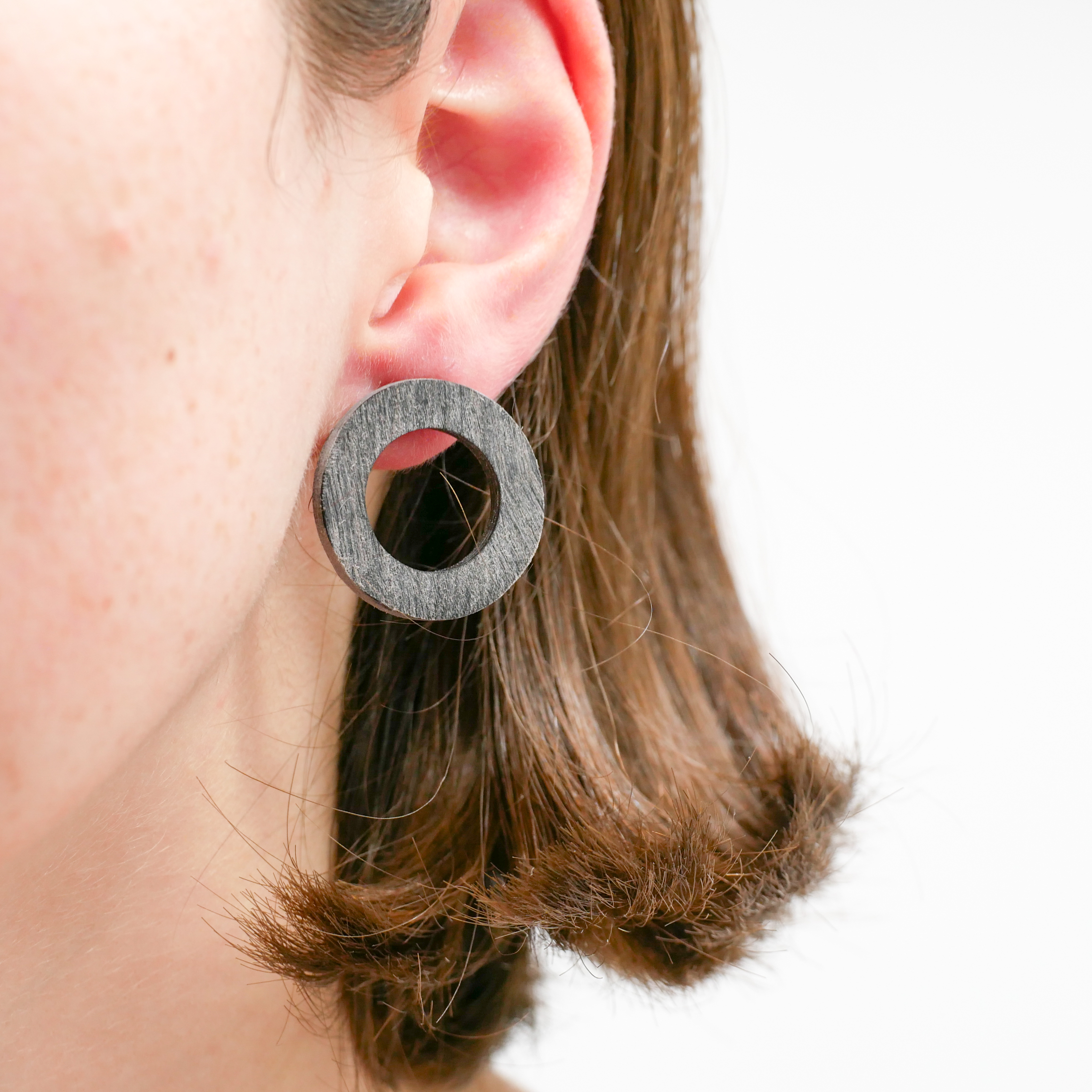 "Craft Art", Stecker "Reif", Durchm. 24mm, graues Horn