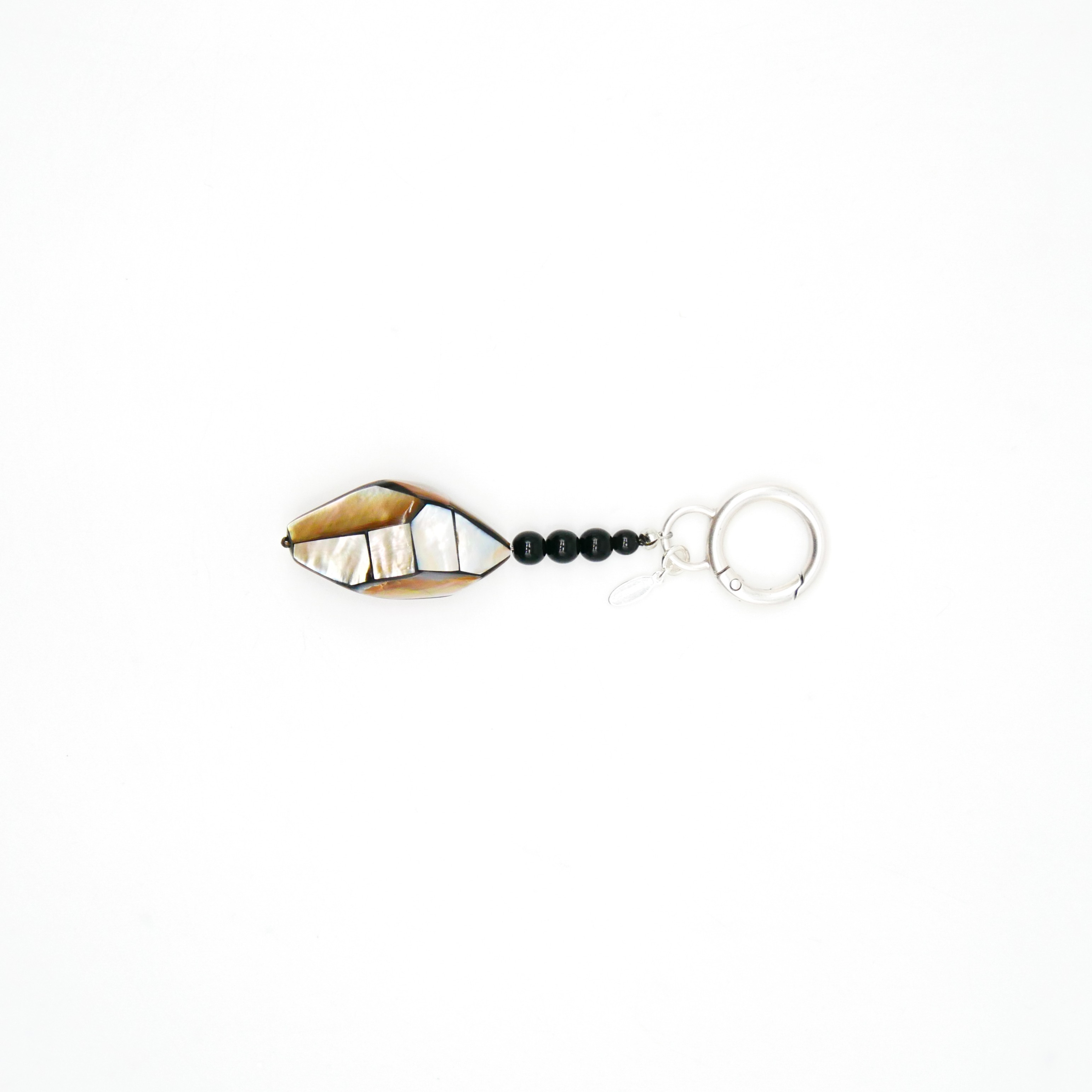 "Lucky Pendant" Anhänger, 1 Strang Glasperlen schwarz mit Designperle Brownlips 
