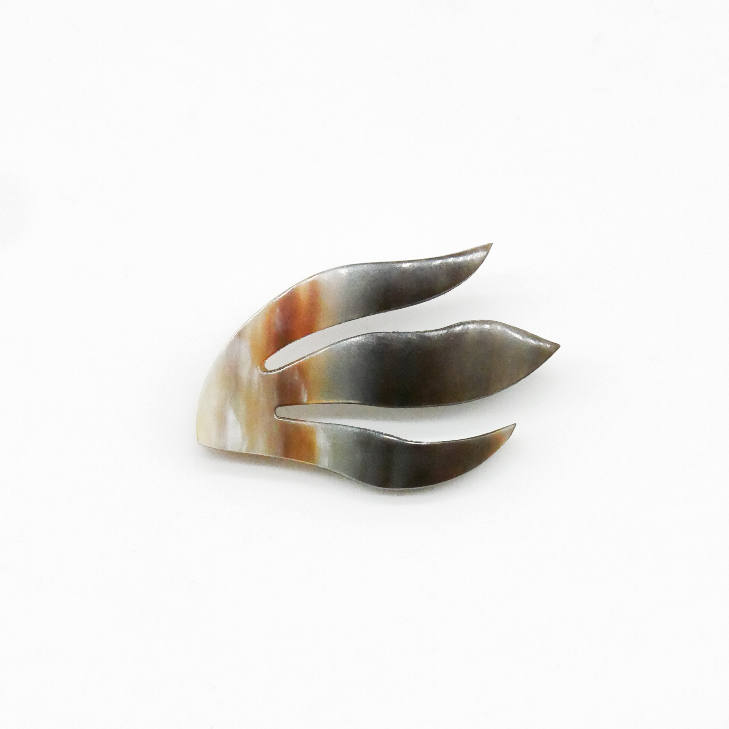  Hornbrosche "Flamme" braunes Horn 