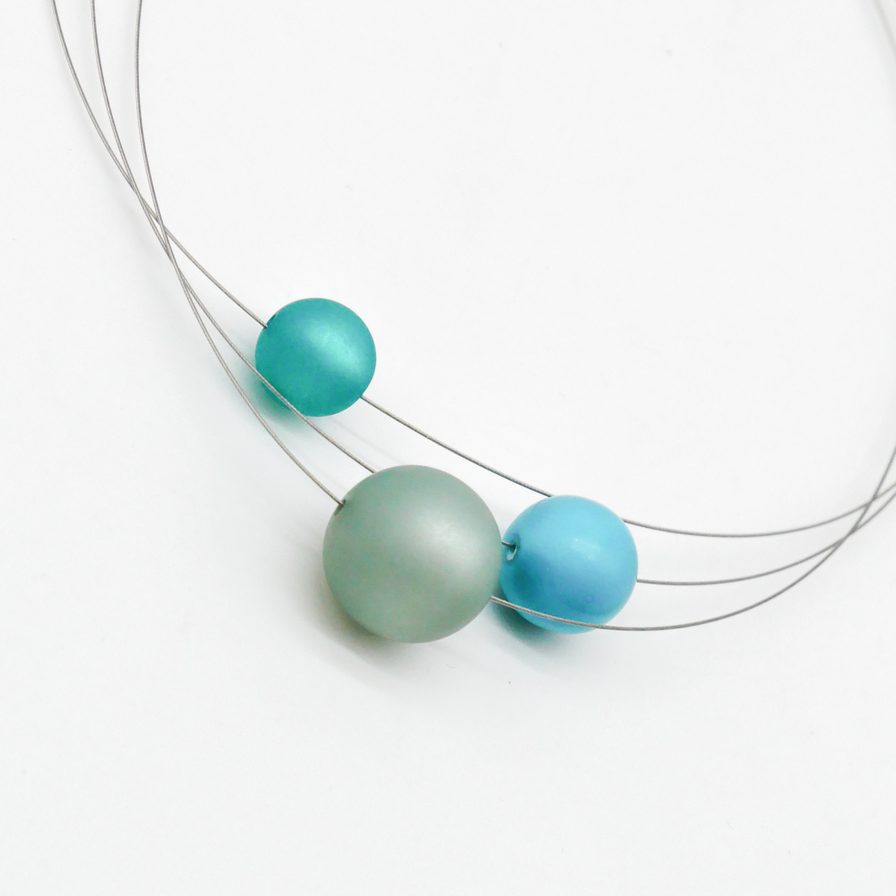  Color Explosion, kurze 3-Strang Kette "Planet" - Neptun türkis