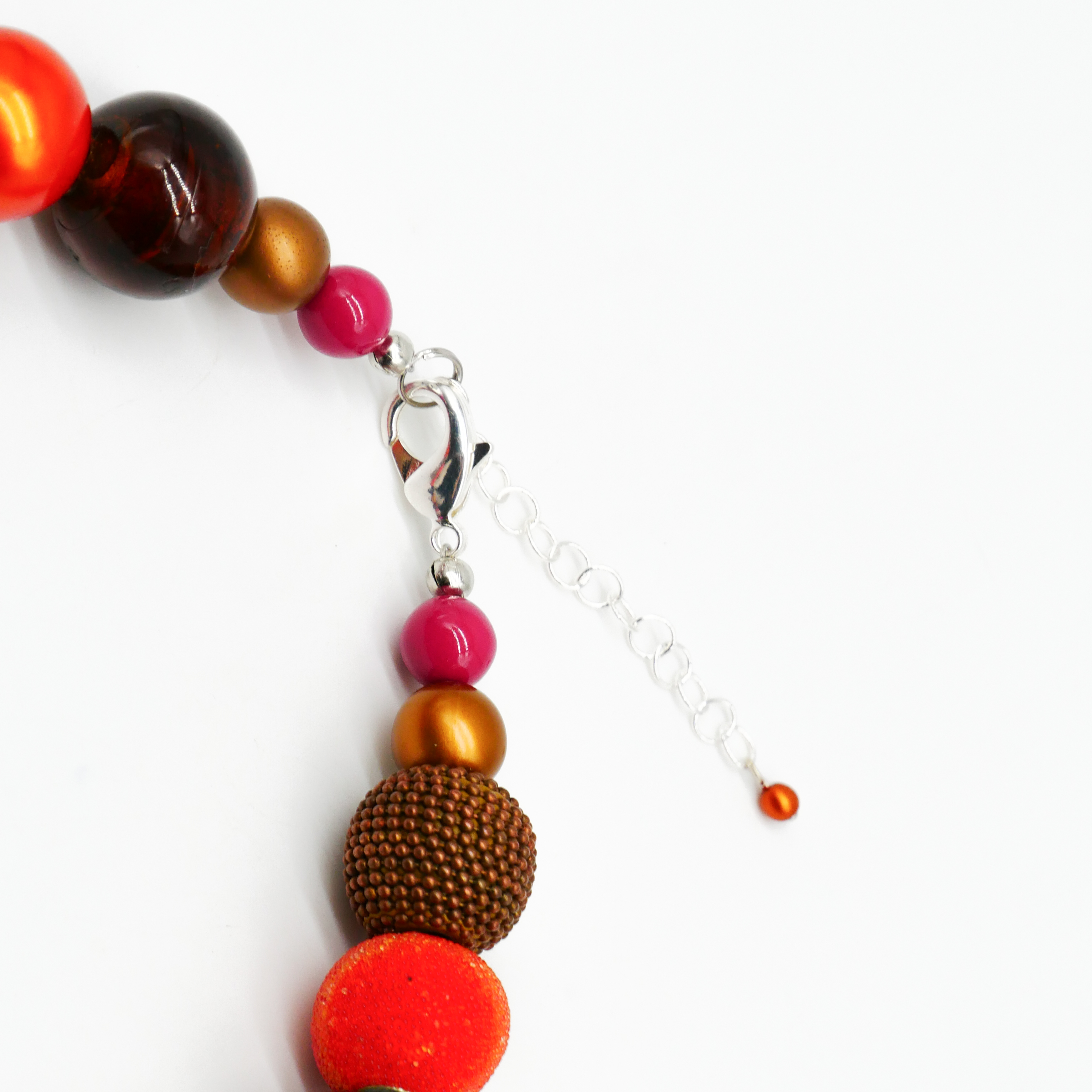 "Bollywood" Kette Ø ca. 20 mm, braun-pink