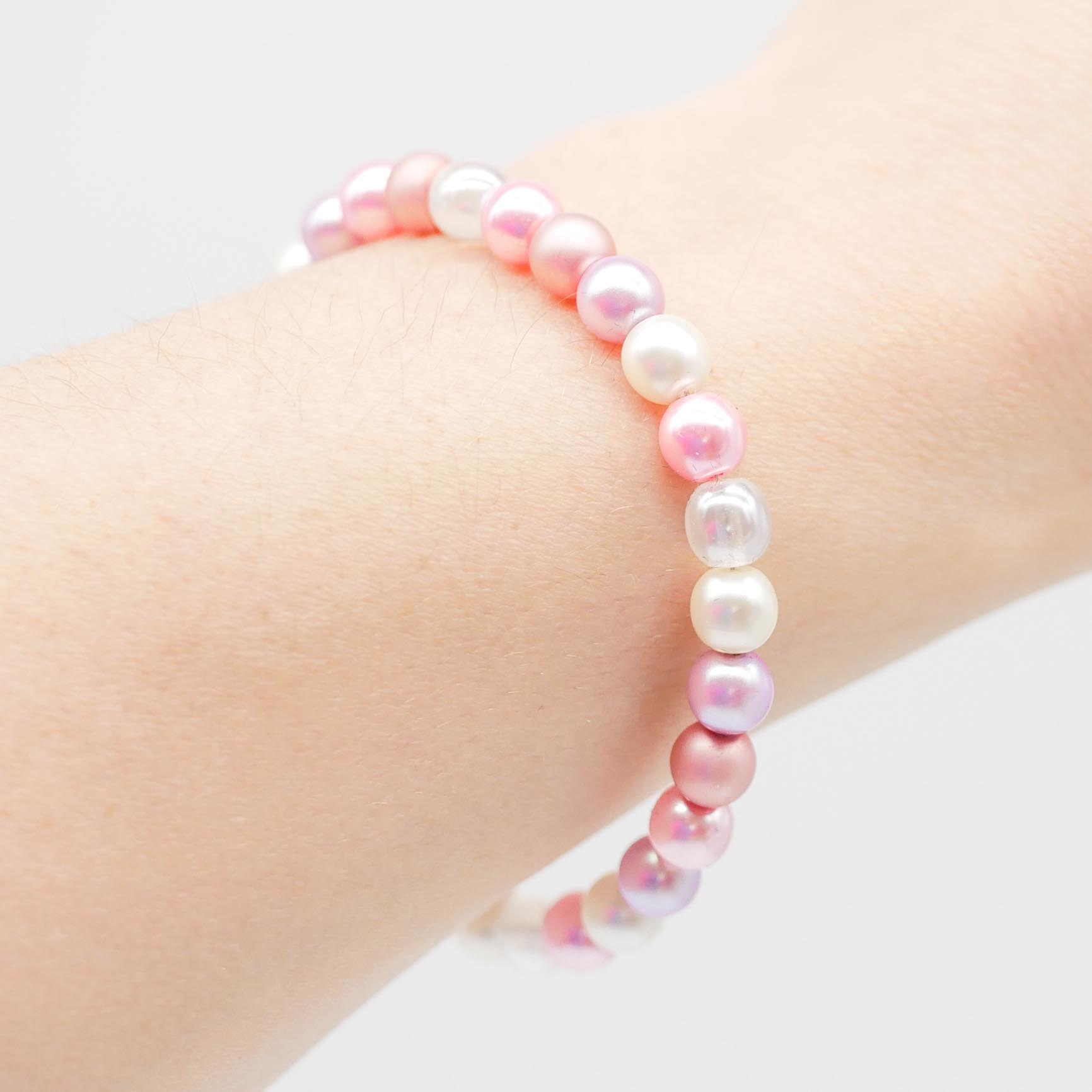 feines Perlenarmband, rosa