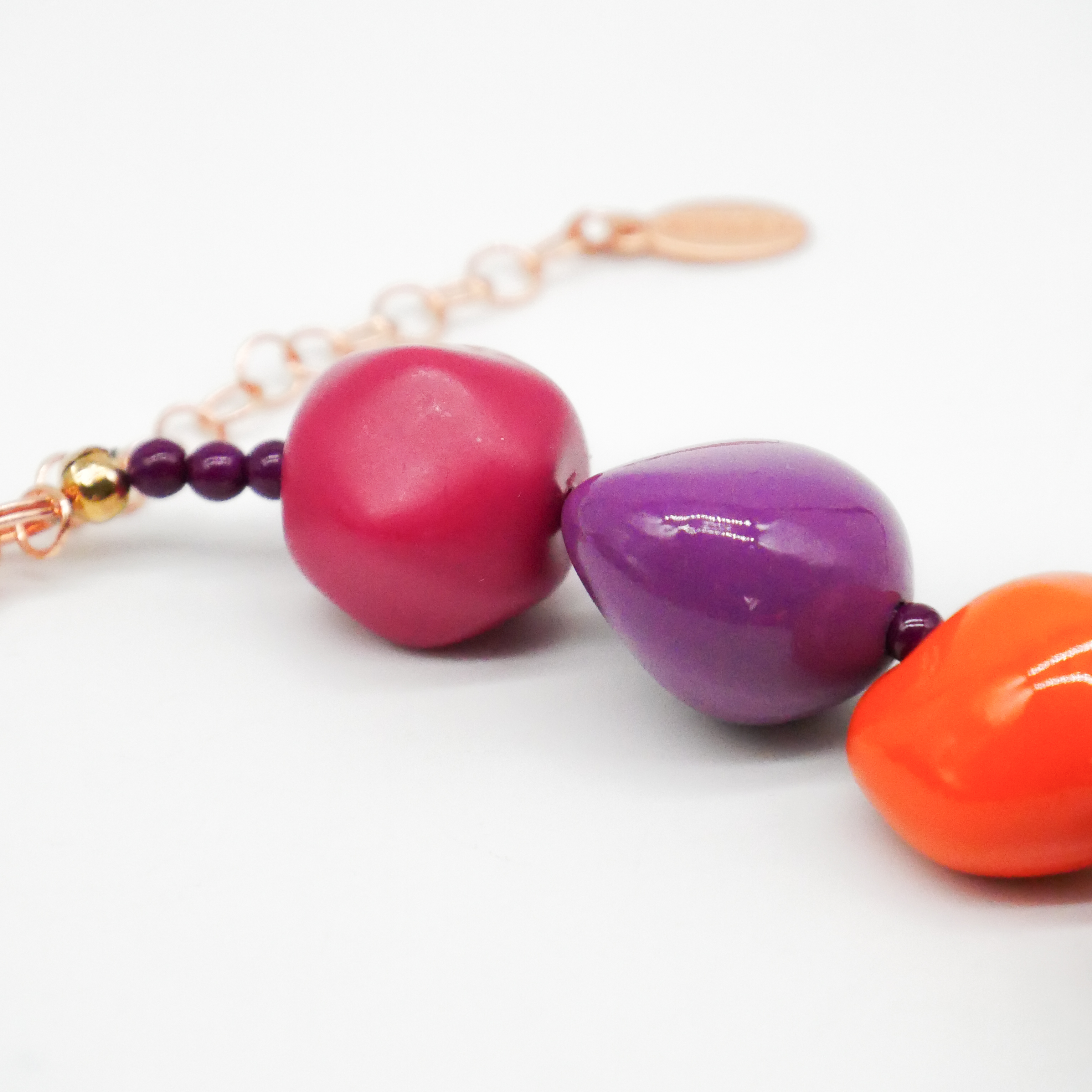  "Summer Feeling" Kette ca. 60 cm, Lumba Samen, Glasperlen, Resin Perle, blumenwiese