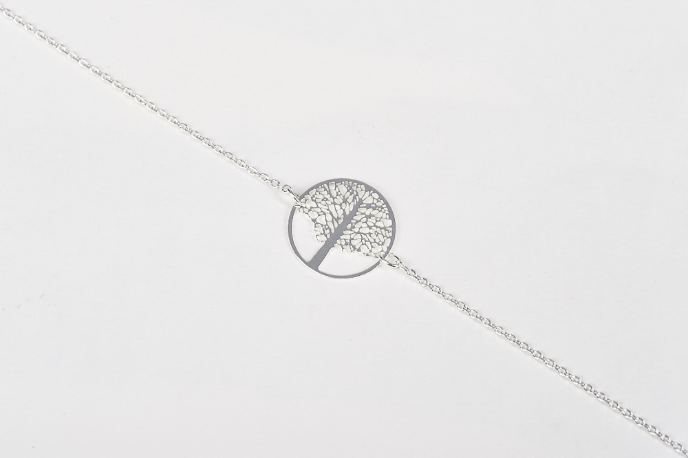 "Fine Filigré" feines Armband, Lebensbaum, versilbert