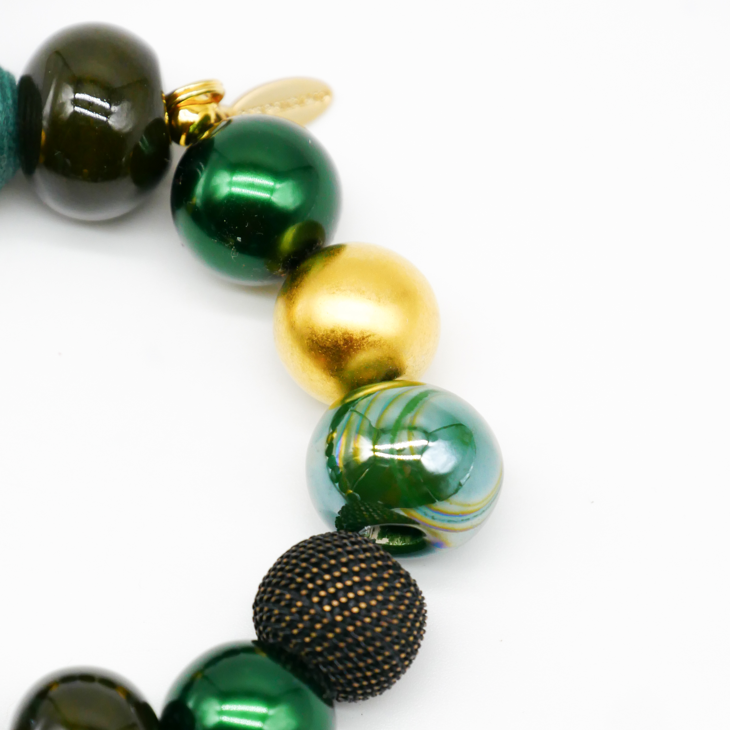  "Bollywood" Armband auf Gummi, burnt olive