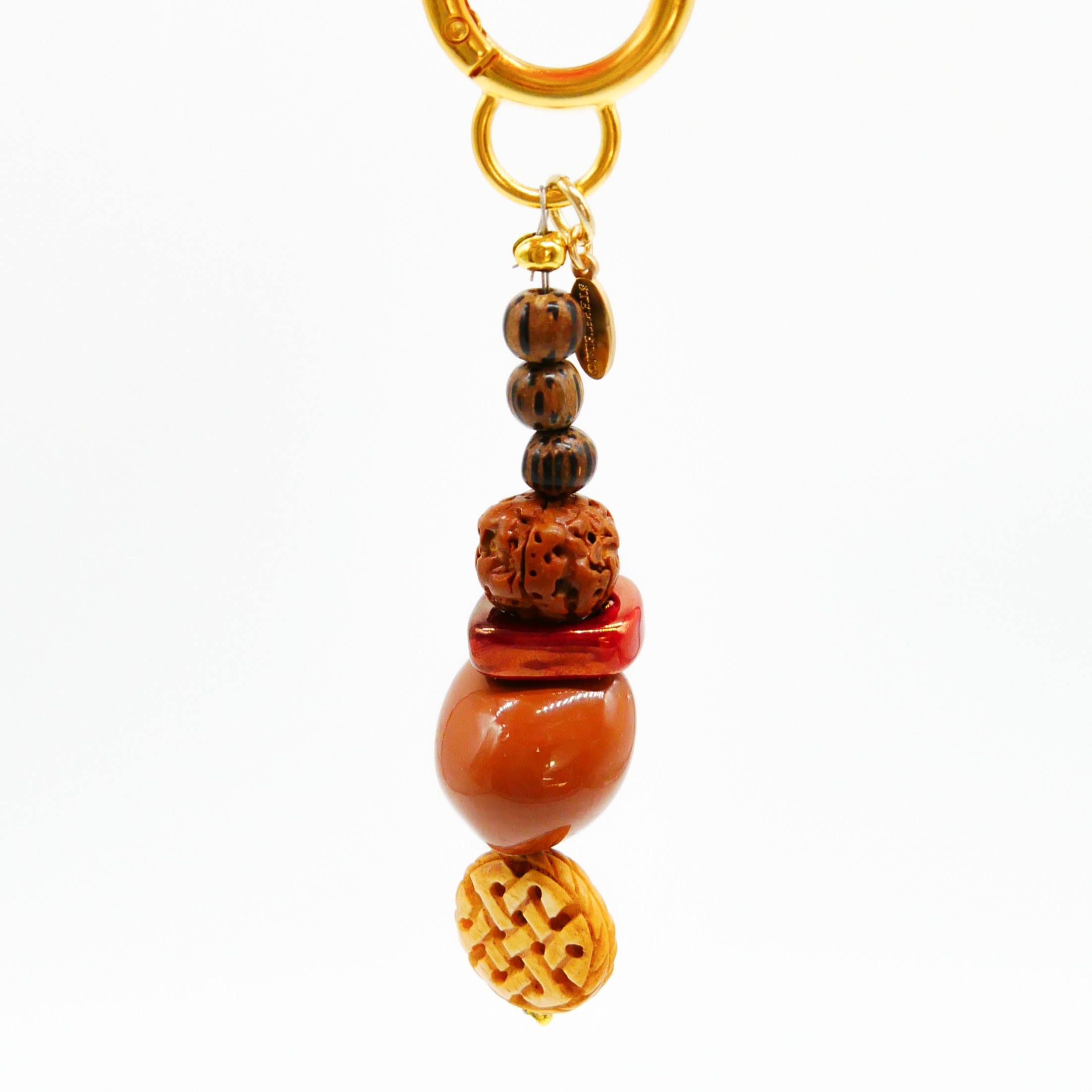 "Lucky Pendant" Anhänger, 1 Strang Holz-Samenperle, Keramik- und Knochenperle "Lucky Pendant" Anhänger, 1 Strang Holz-Samenperle, Keramik- und Knochenperle