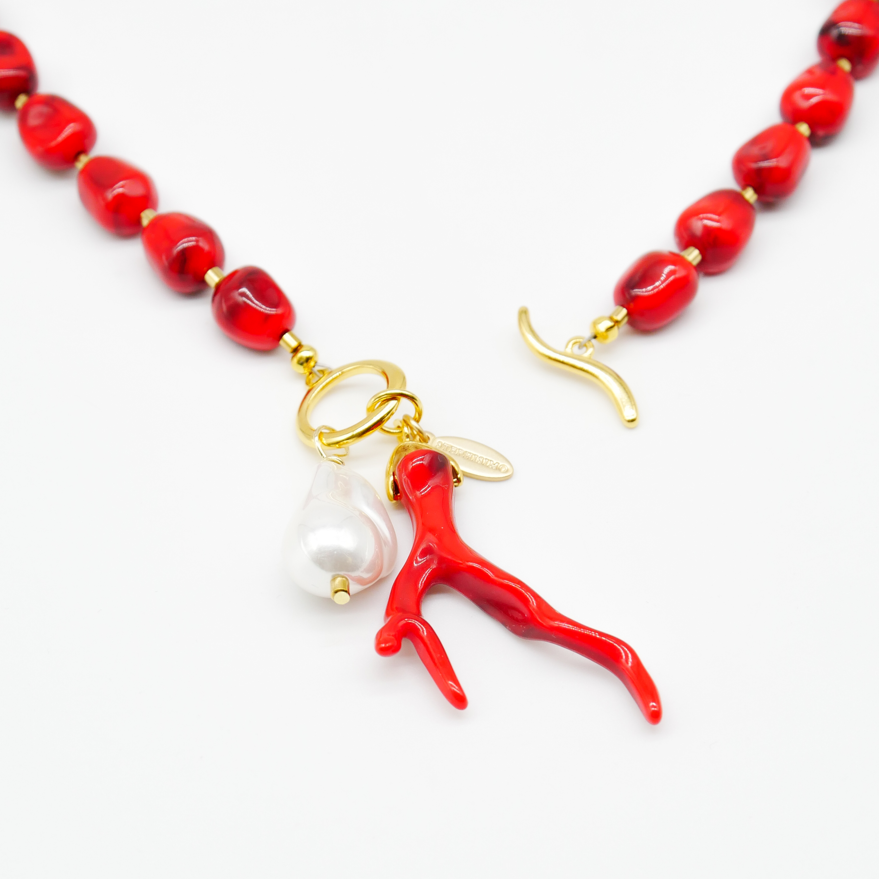  "Summer Feeling" Kette "Coral Sea" Resinperlen                        