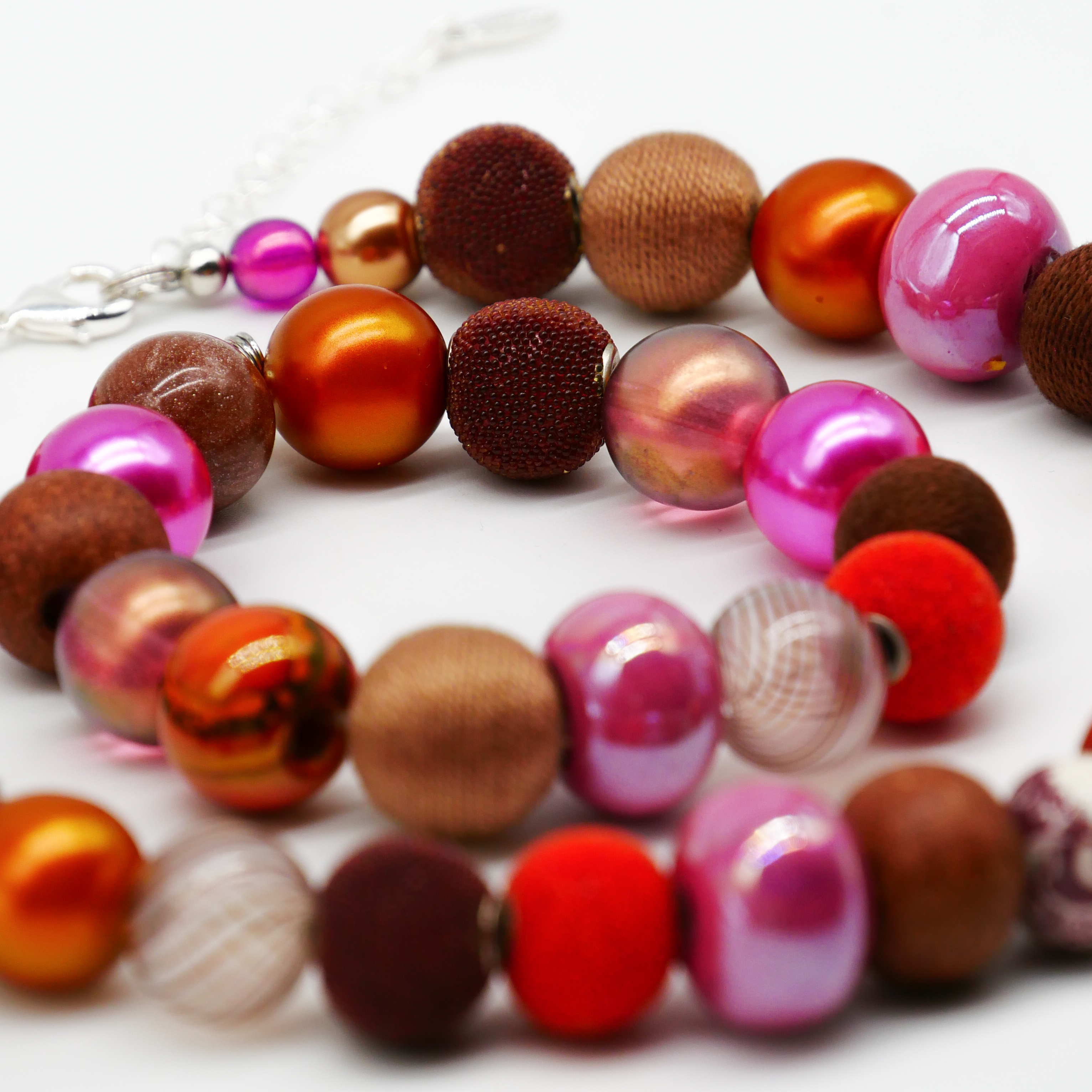 "Bollywood" Kleine Bollywood Ø ca. 16 mm, braun-pink