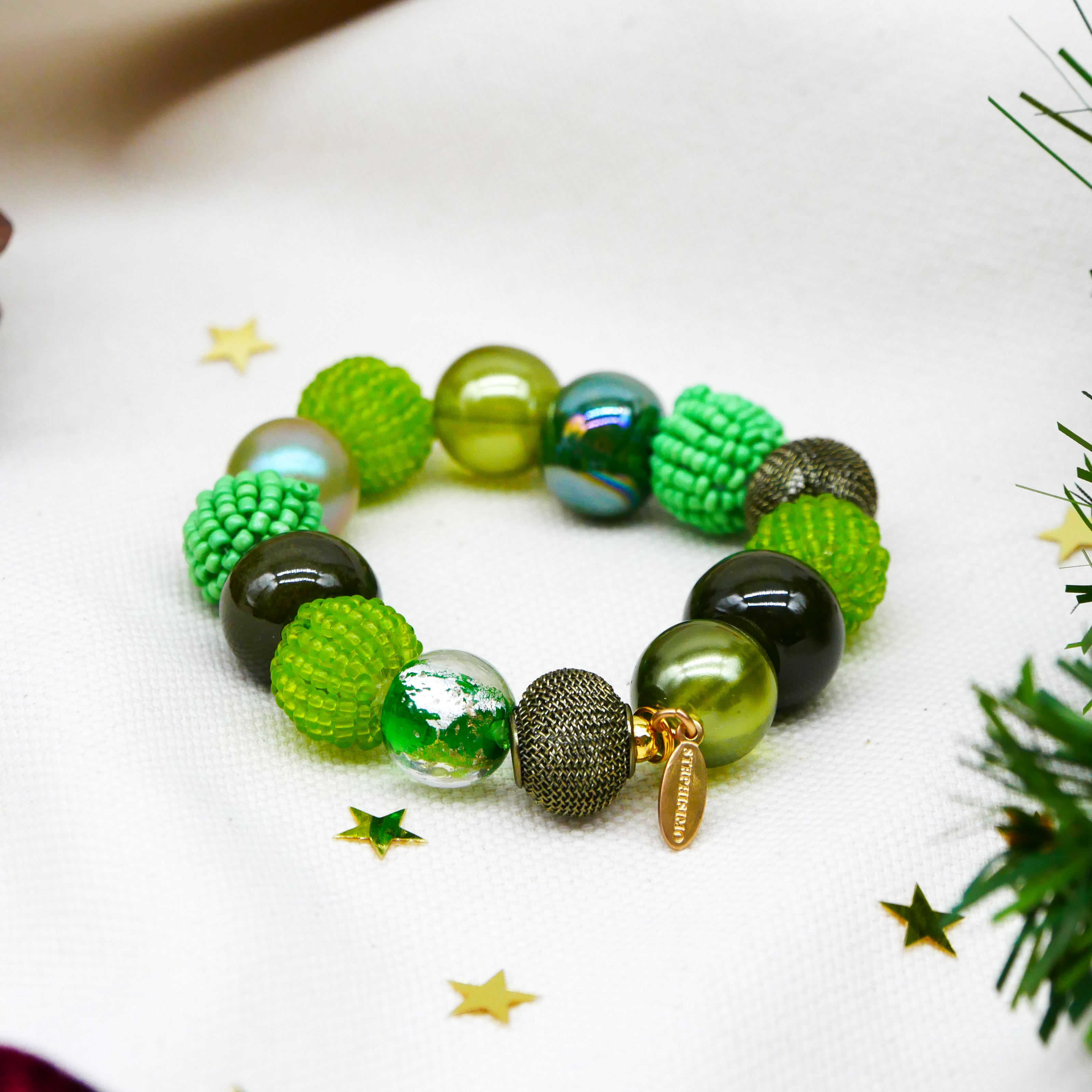 Armband auf Gummi zu "Bollywood", Wiesenzauber Armband auf Gummi zu "Bollywood", Wiesenzauber