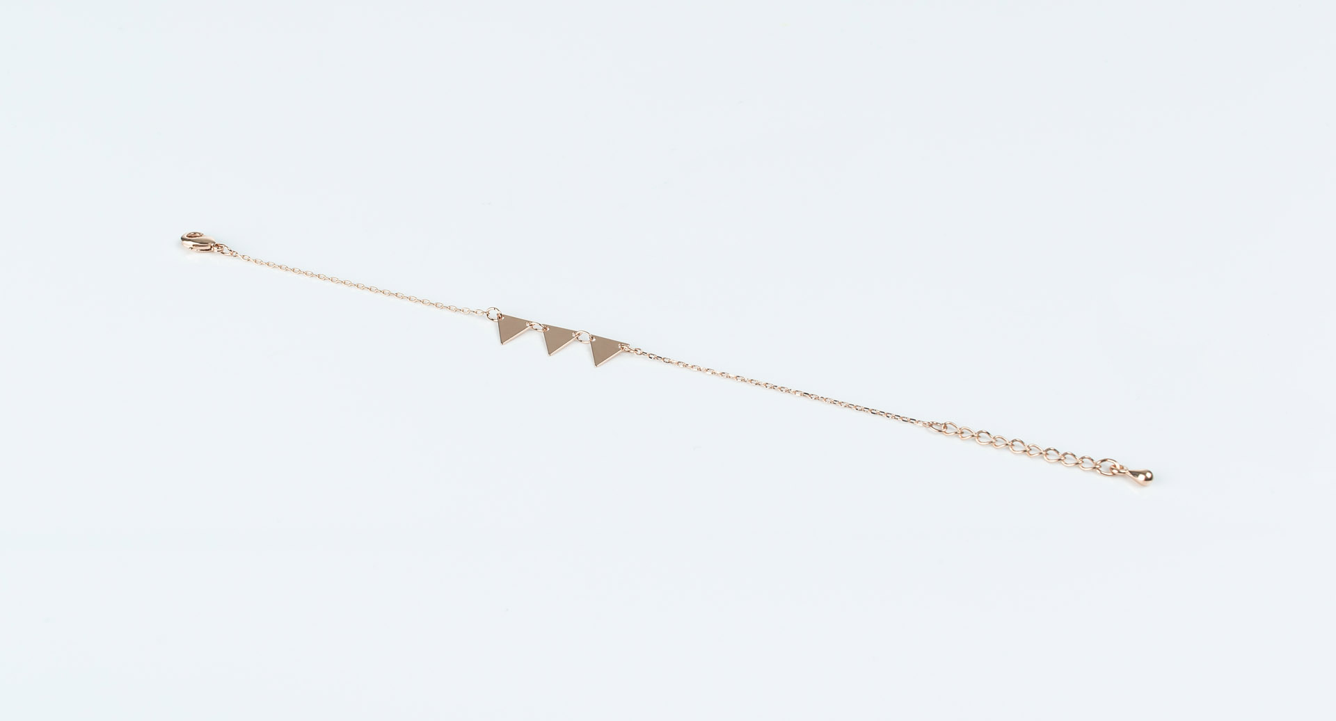 "Fine Filigré" feines Armband, kleine Dreiecke, rosé vergoldet