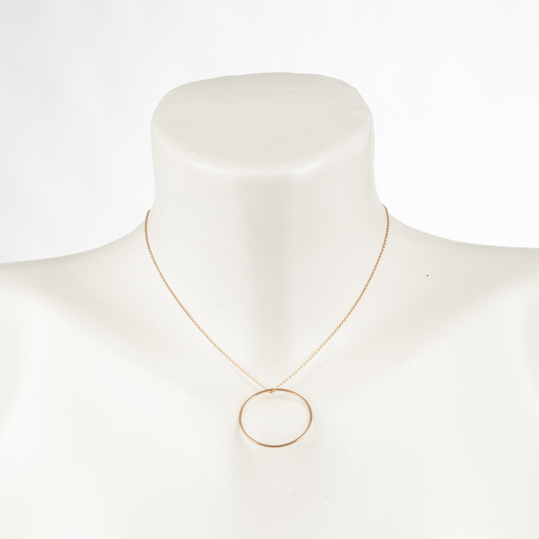 "Fine Filigré" feine kurze Metallkette, Kreis, 30mm, rosé vergoldet