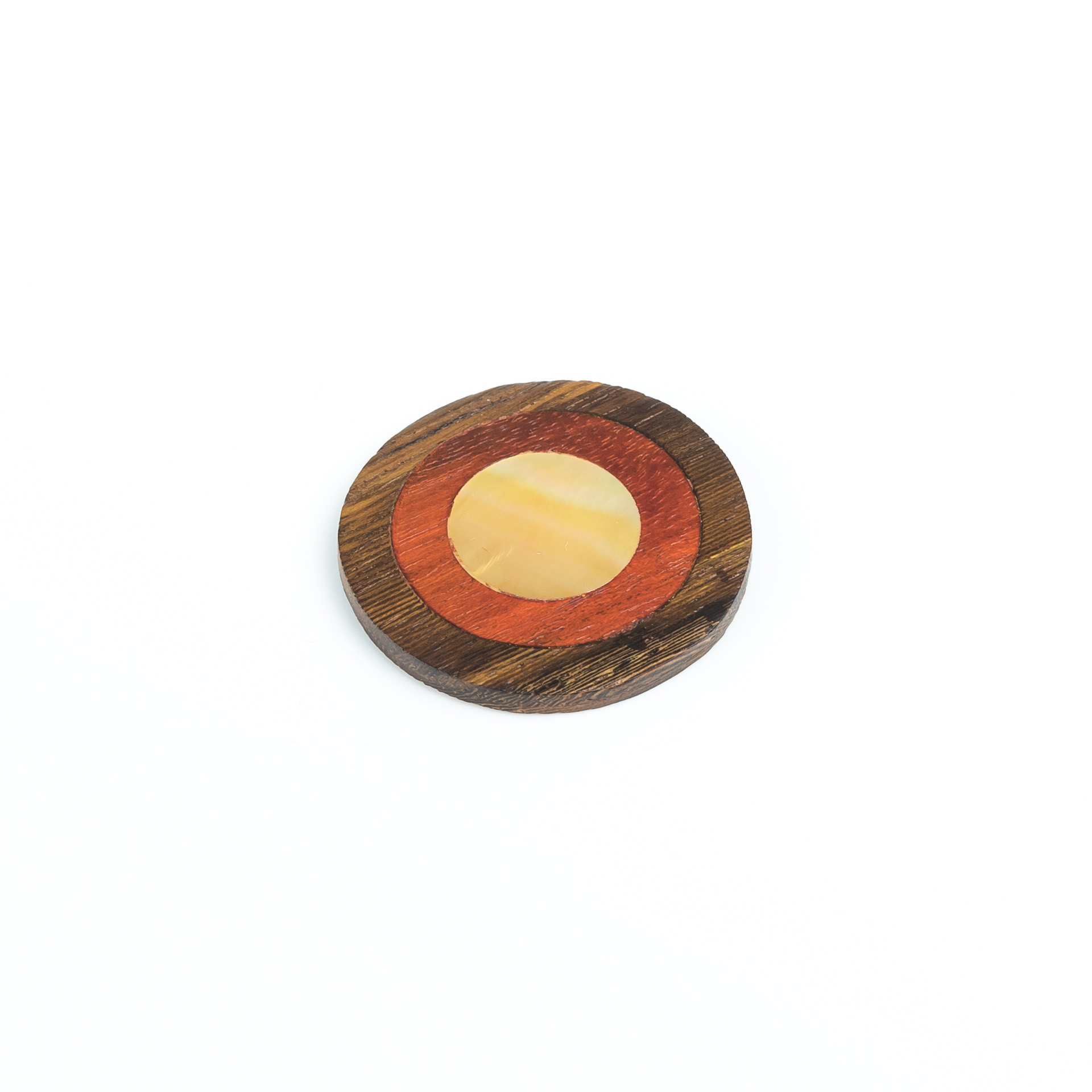 "Medaillon" Holzscheibe mit Inlay - Motiv 8 - Kreise braun-rot