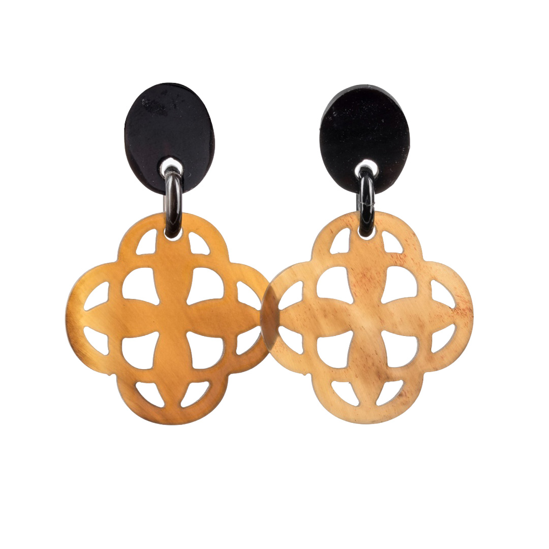 Horn Ohrstecker, braunes Horn - Ornament 2