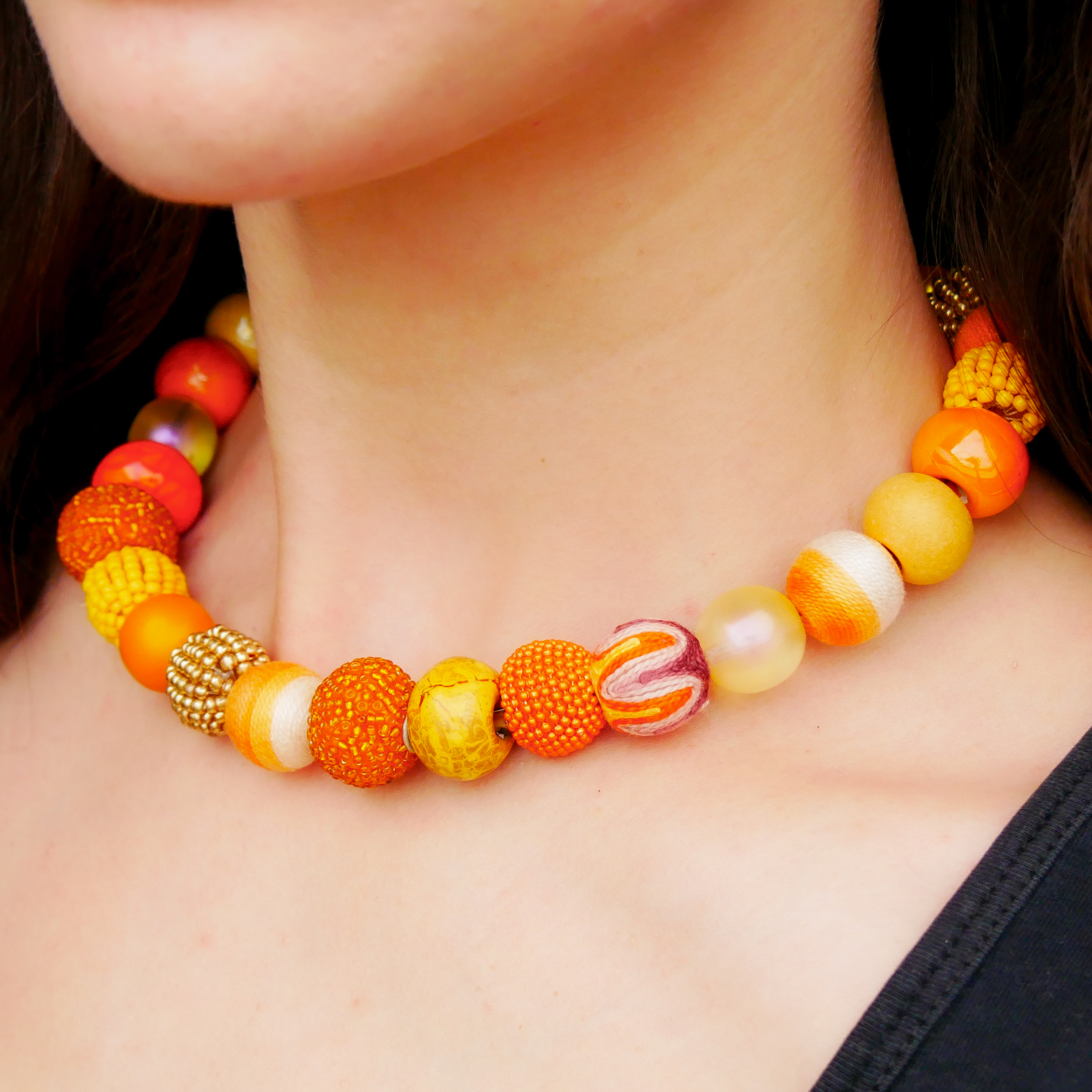 "Bollywood" Kleine Bollywood Ø ca. 16 mm, gelb-orange