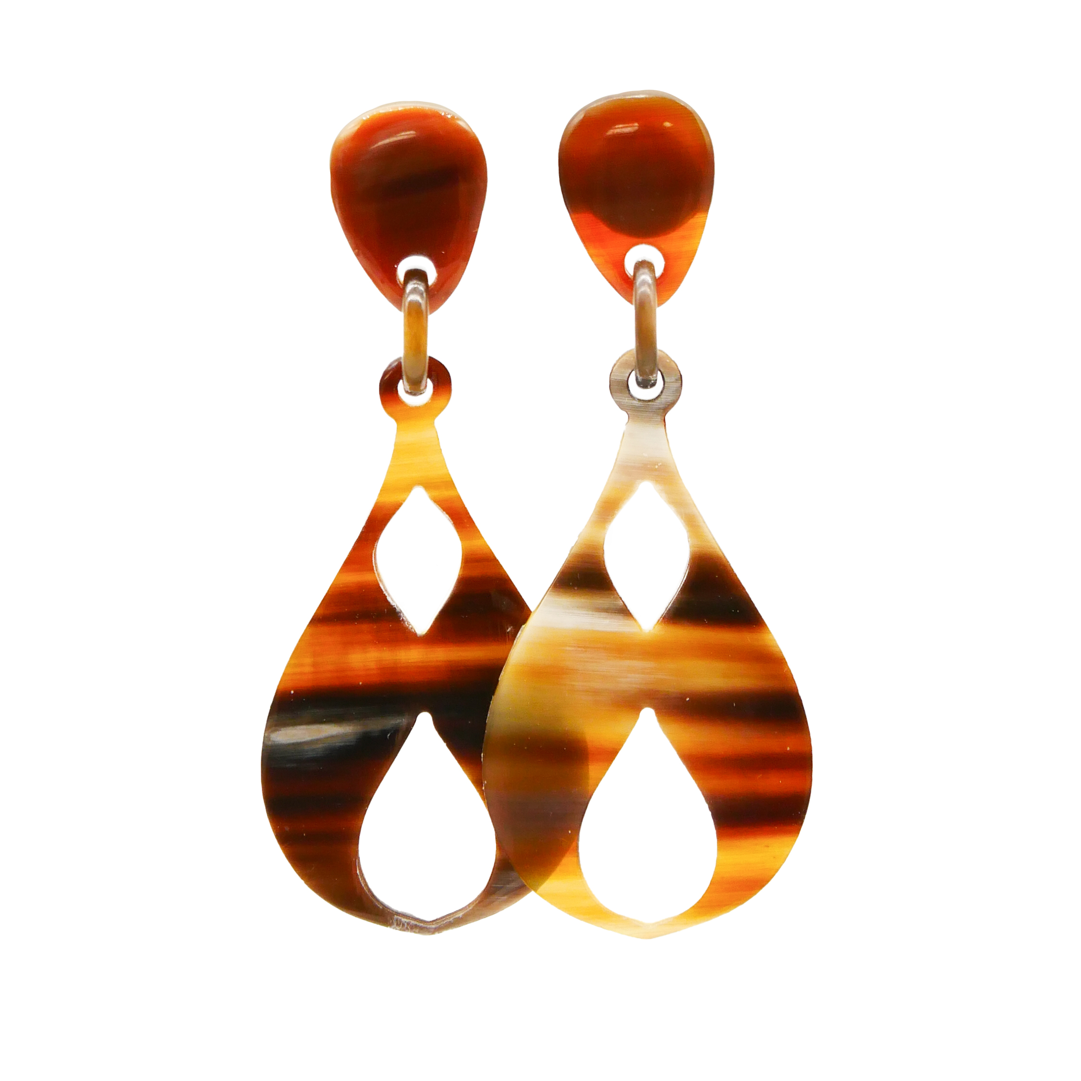 "Craft Art", Ohrring "Pendel" braunes afrikanisches Horn