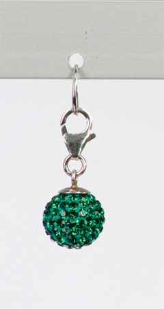 Charm Glitzerkugel, klein, 12mm, emerald