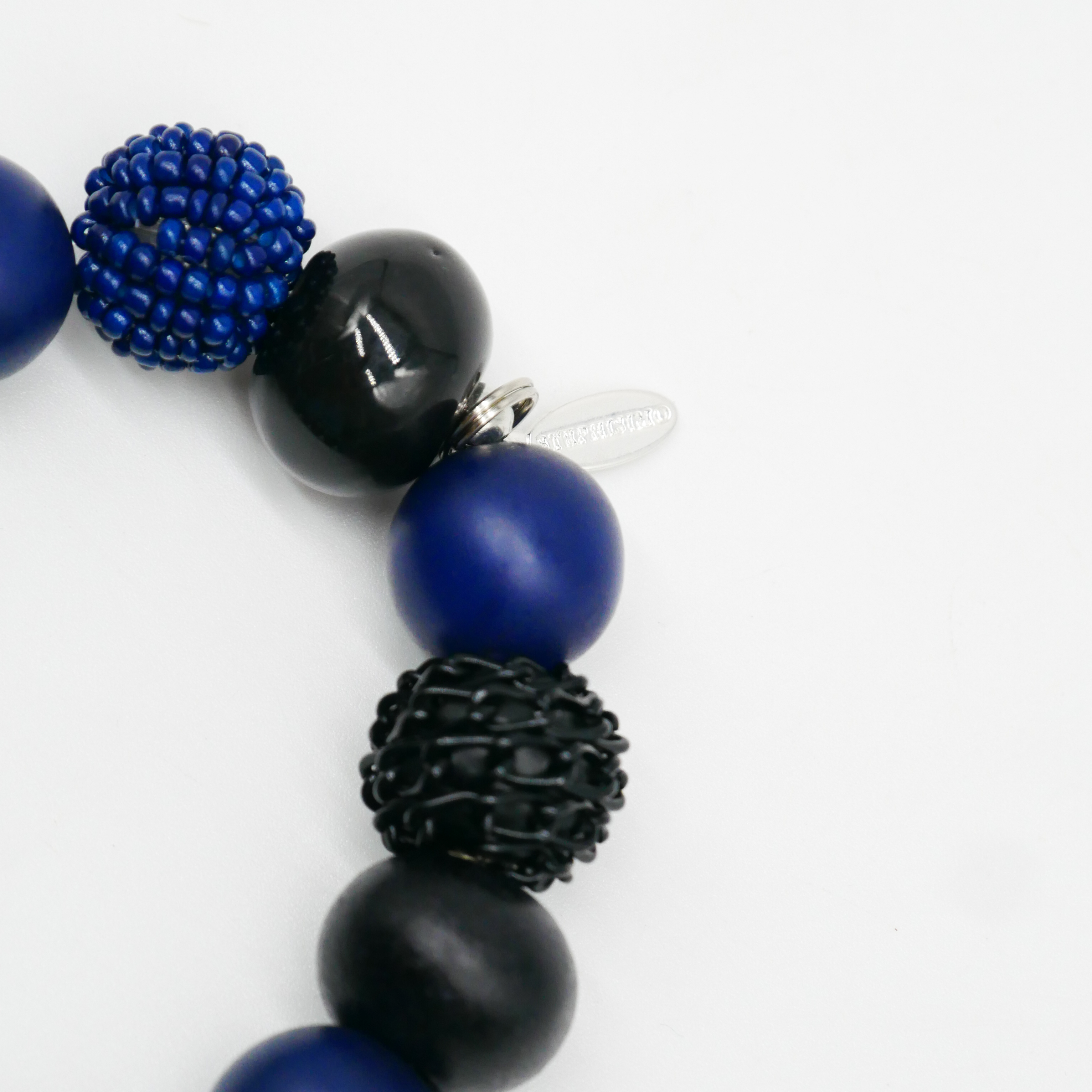  "Bollywood" Armband auf Gummi, mitternachtsblau