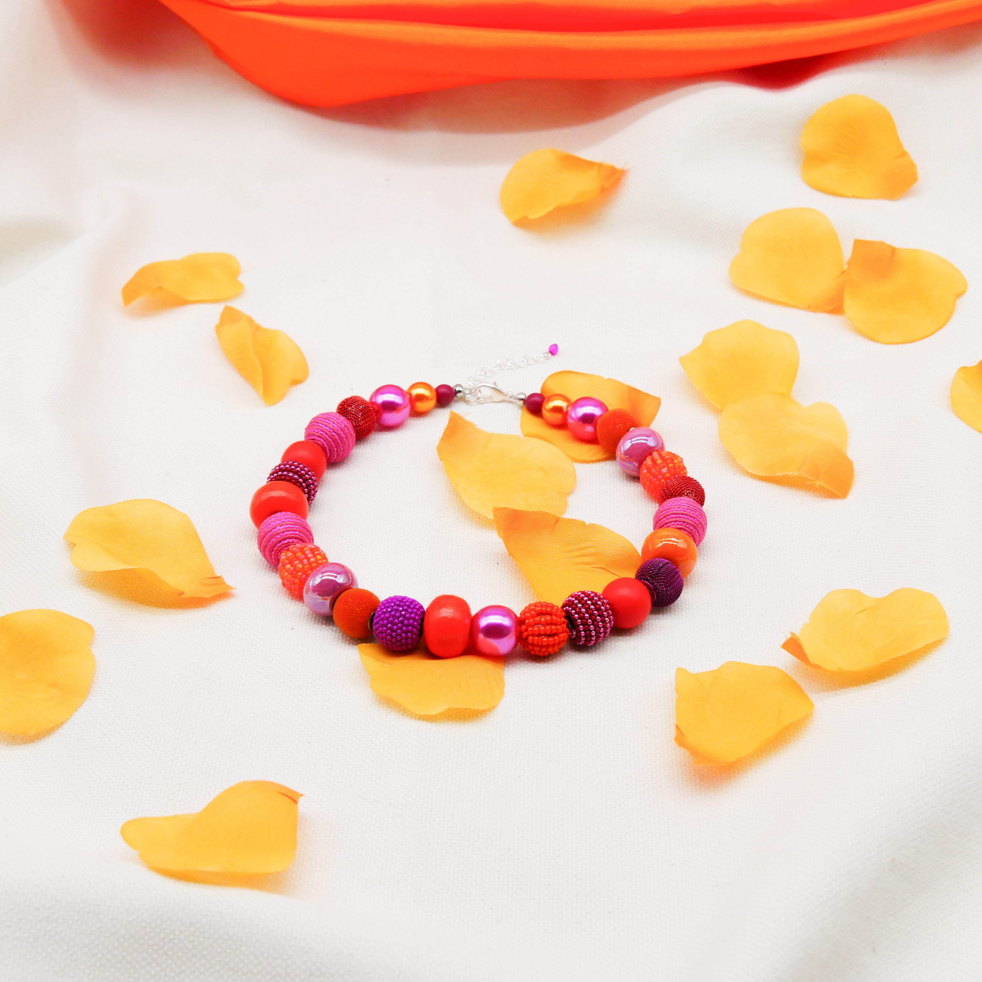 "Bollywood" Kleine Bollywood Ø ca. 16 mm, pink-orange