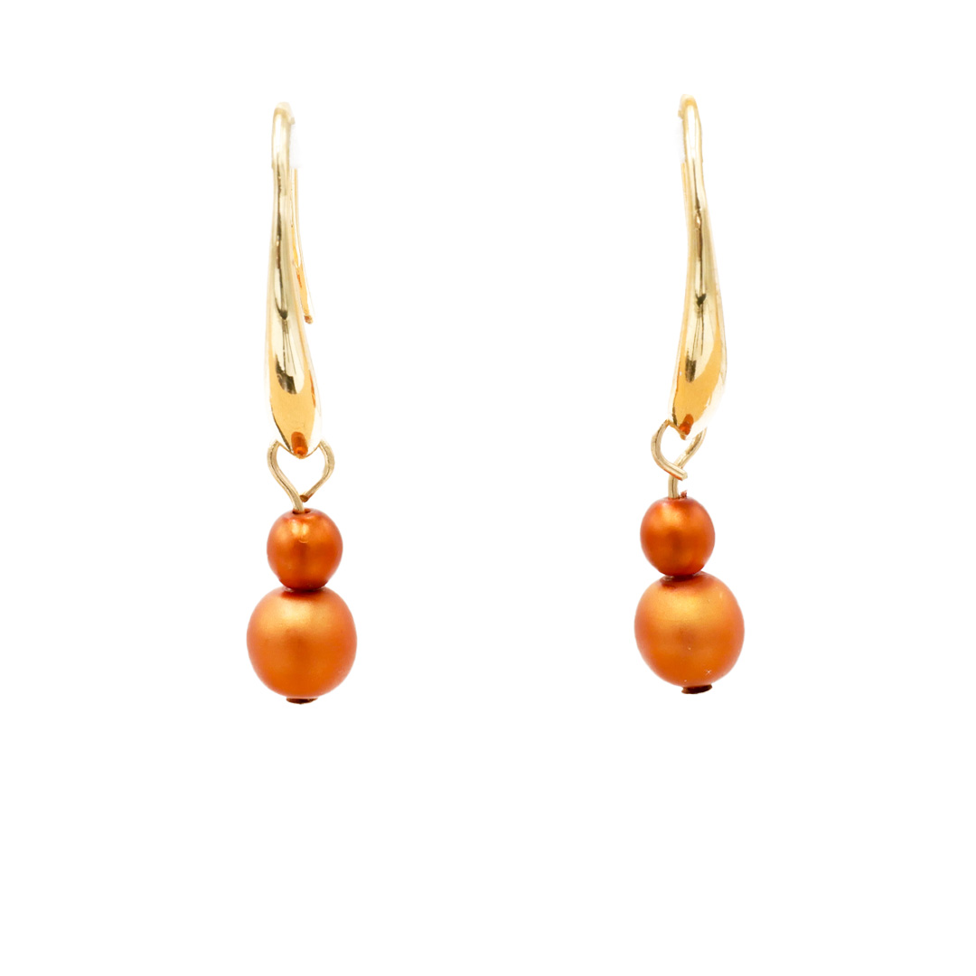 "Fine Bead Art" Ohrhänger "Coco" aus kleinen Glasperlen, orange