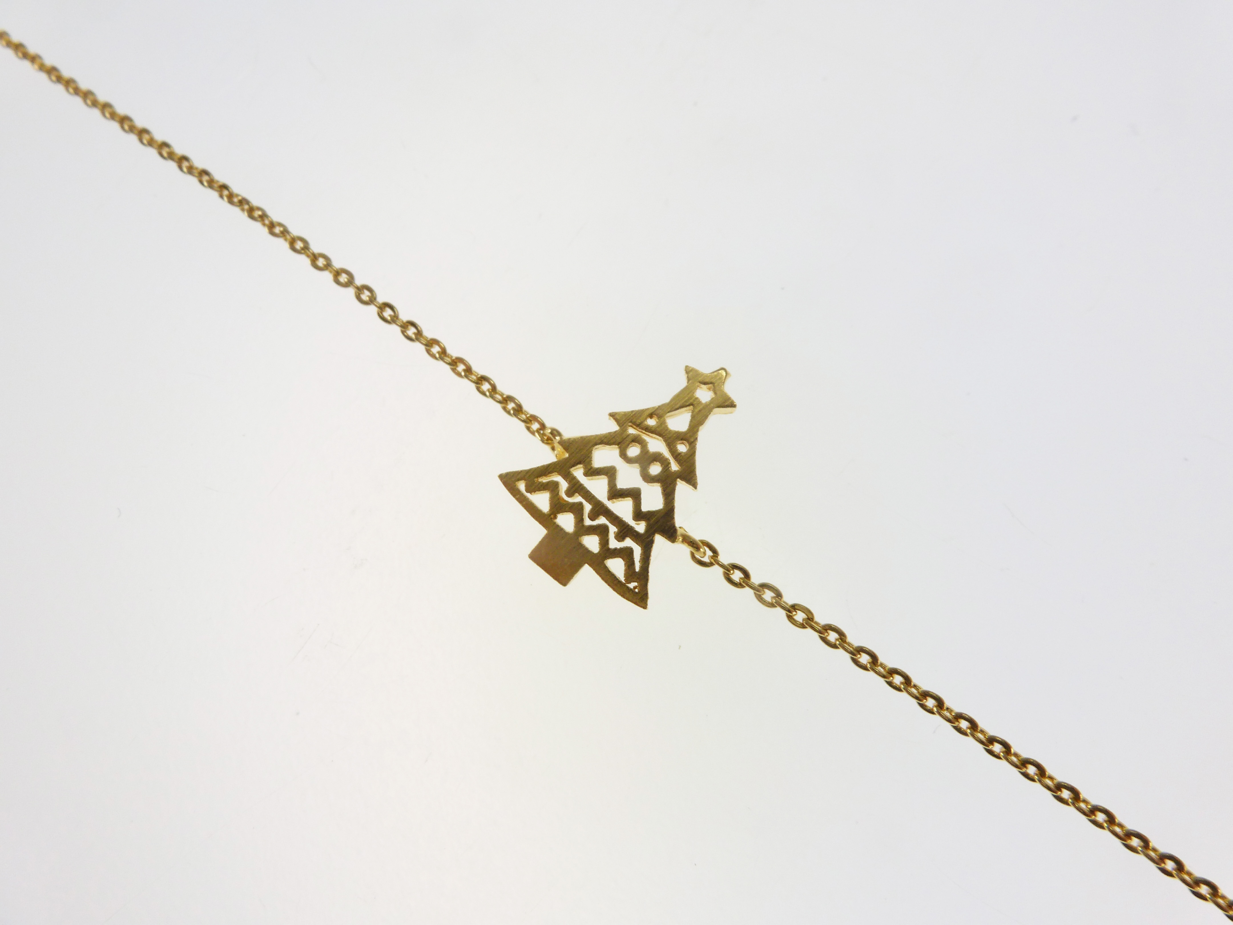 "Fine Filigré" feines Armband, Weihnachtsbaum, vergoldet
