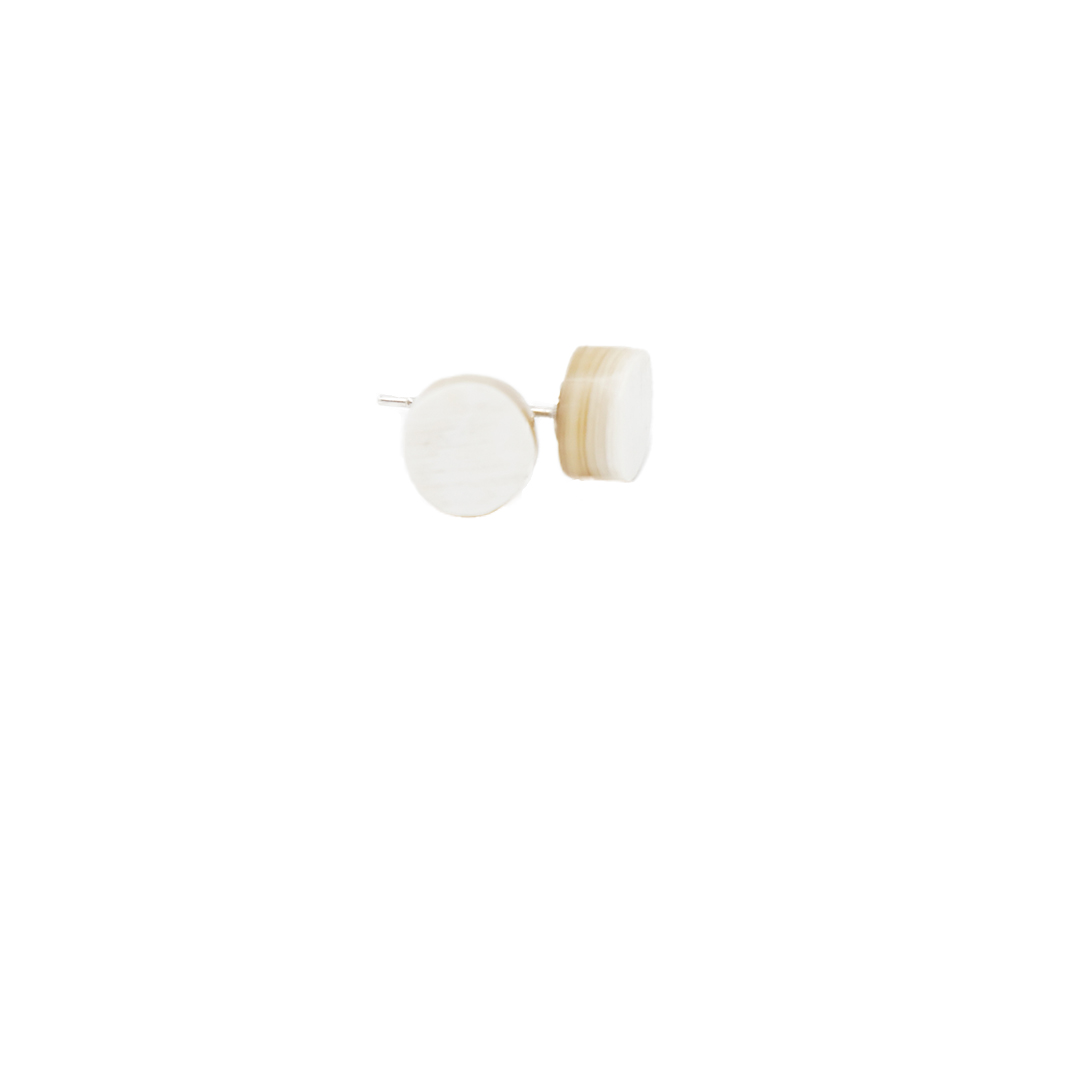 "Craft Art", Stecker kleine Scheibe, Durchm. 8mm, weißes Horn