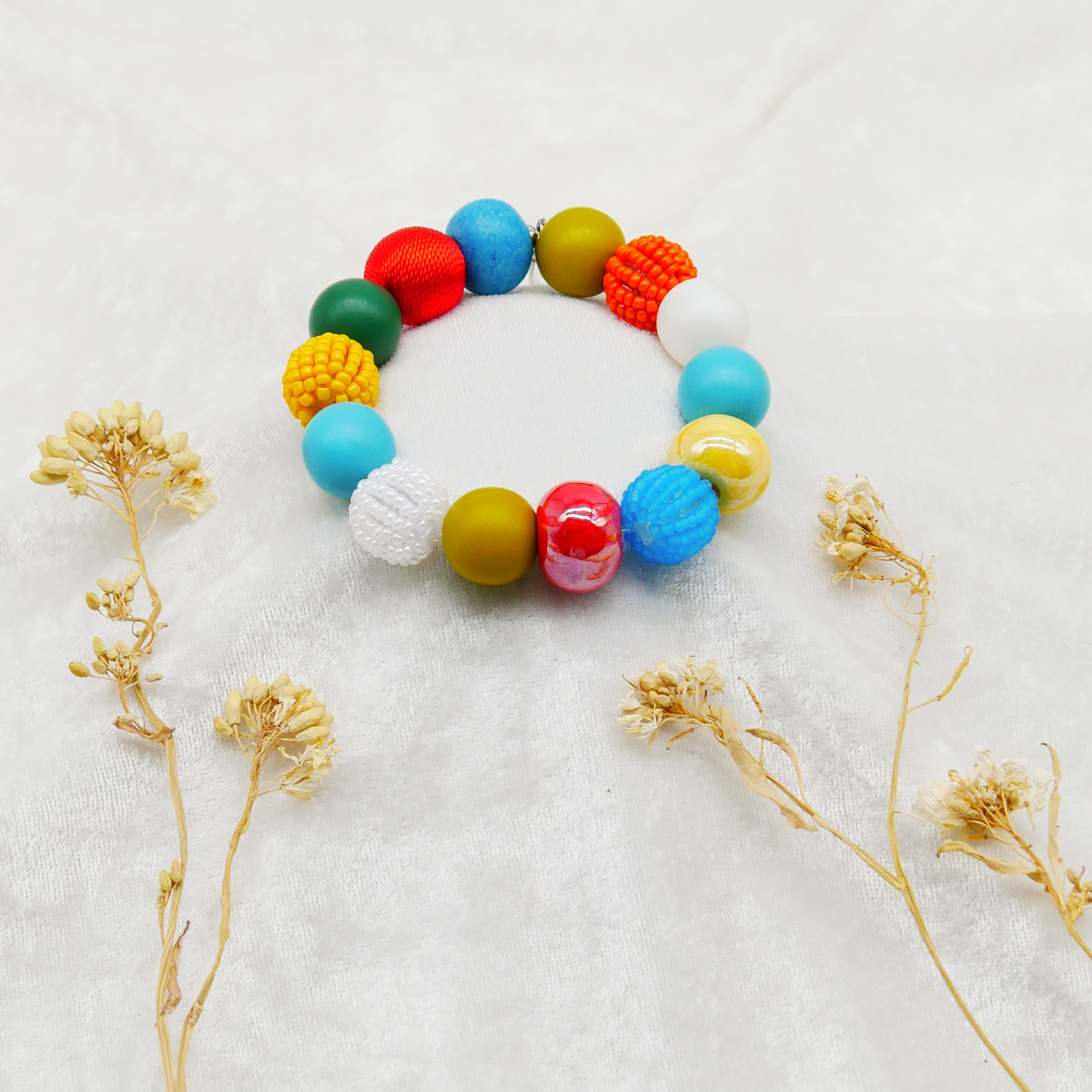  "Bollywood" Armband auf Gummi, bunt