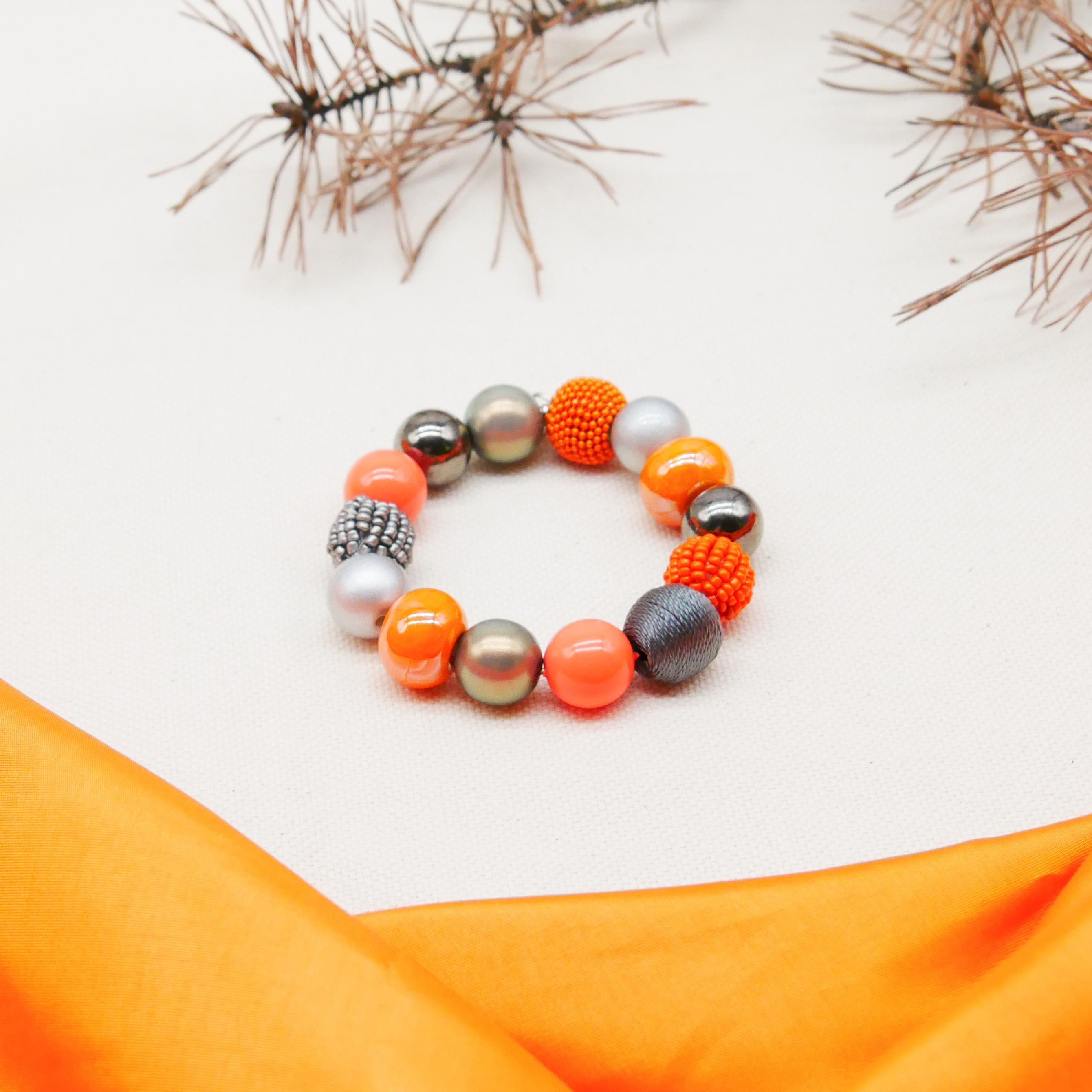  "Bollywood" Armband auf Gummi, vulkan