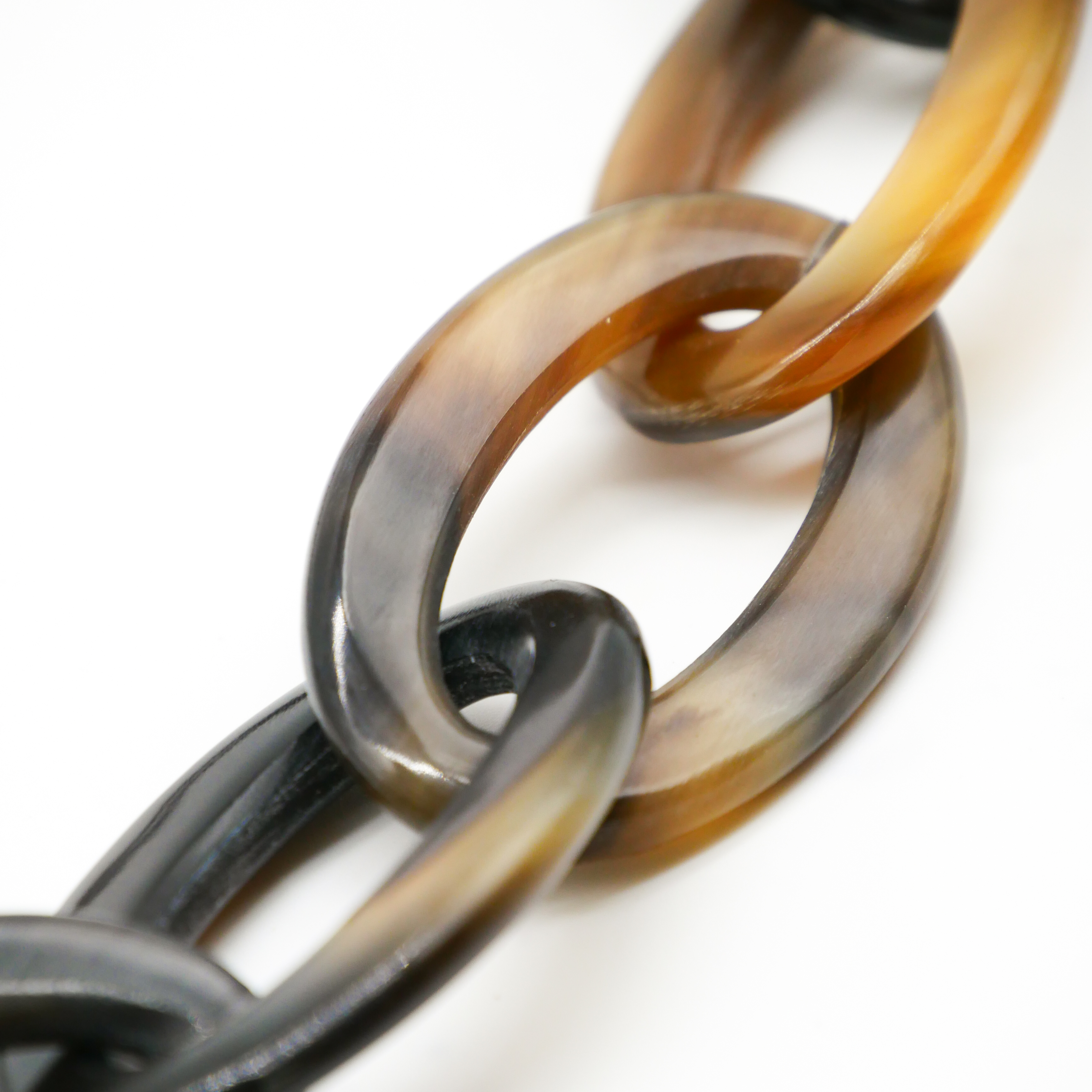  "Craft Art" , Horngliederkette "Big" oval braunes Horn