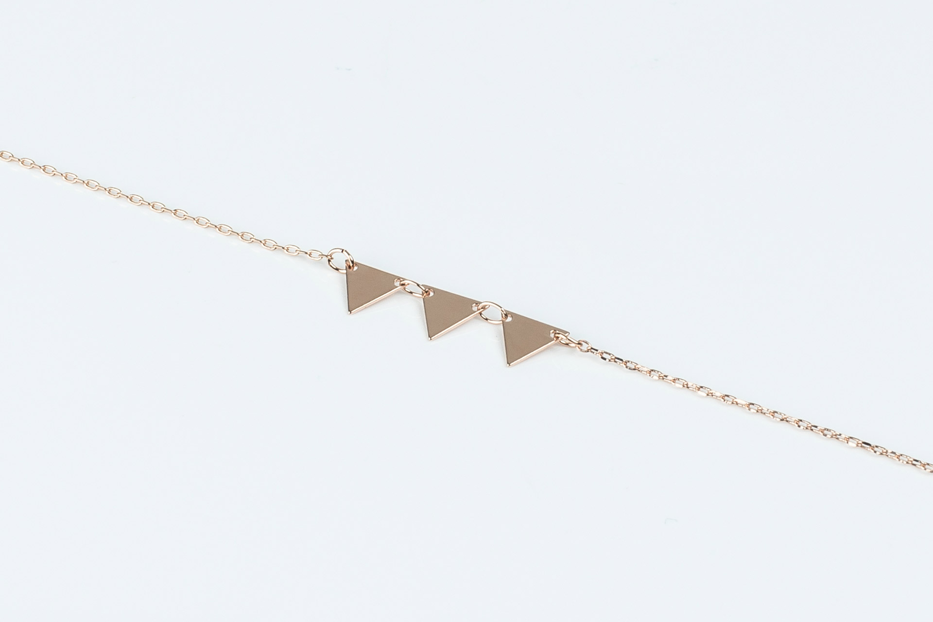 "Fine Filigré" feines Armband, kleine Dreiecke, rosé vergoldet