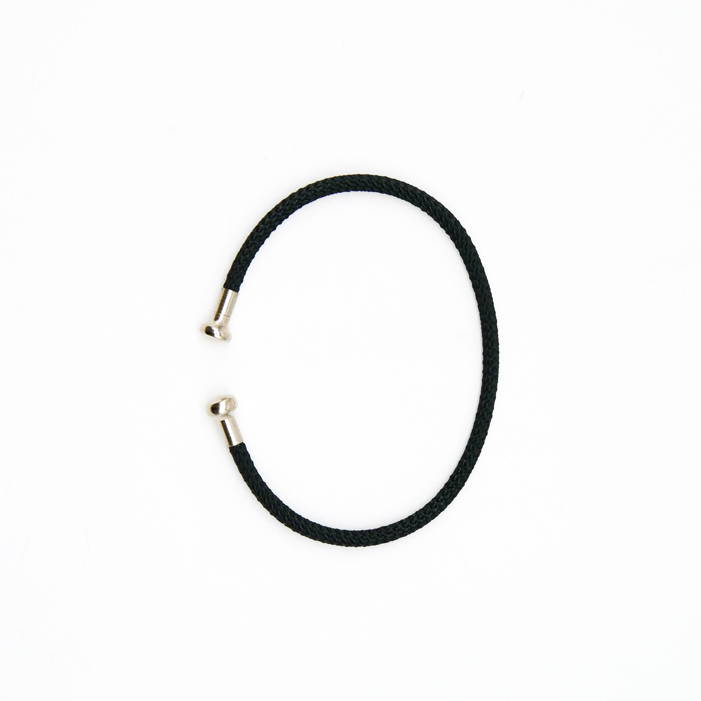 "Summer Feeling", schwarzes Armband mit abschraubbarer Endkappe silber "Summer Feeling", schwarzes Armband mit abschraubbarer Endkappe silber