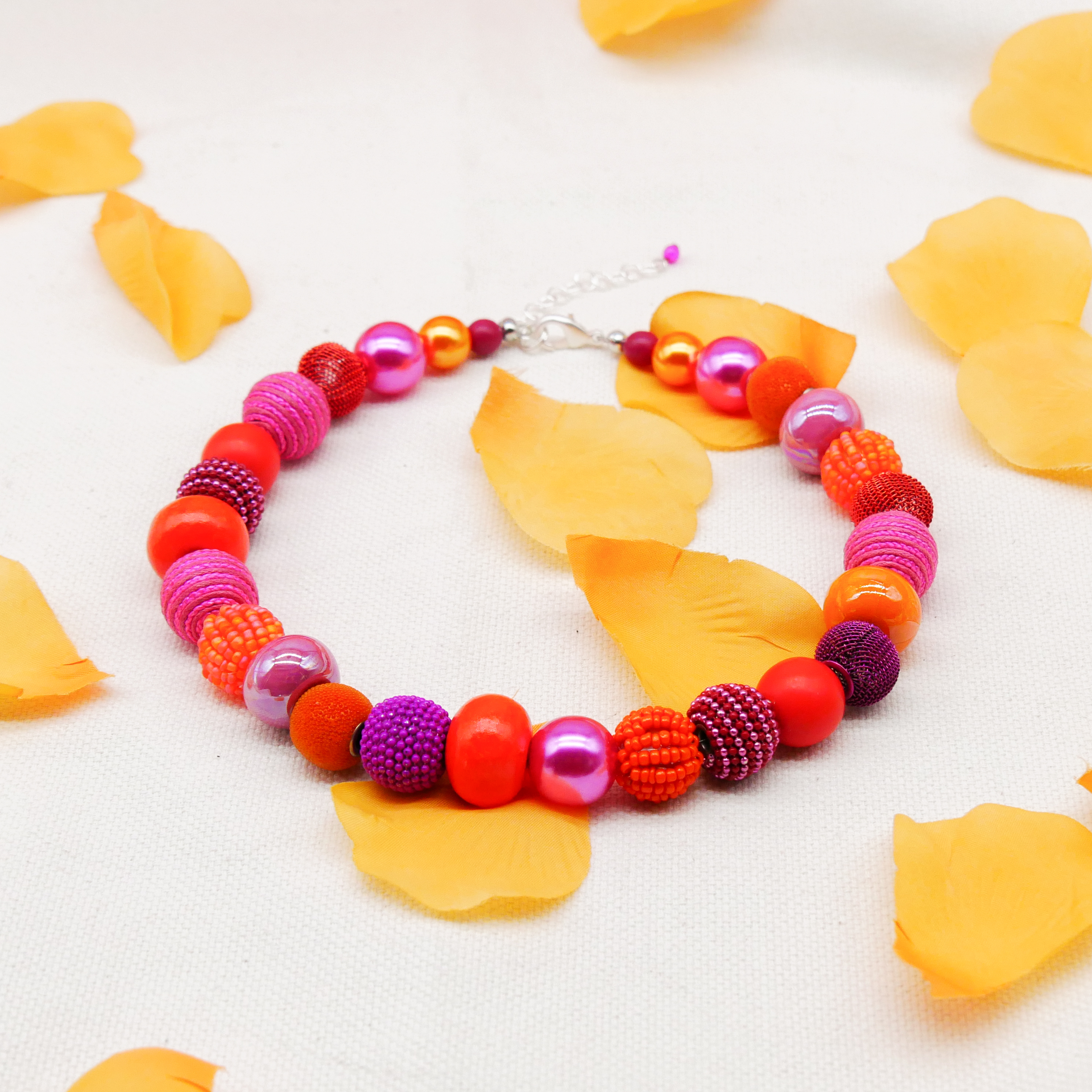 "Bollywood" Kleine Bollywood Ø ca. 16 mm, pink-orange