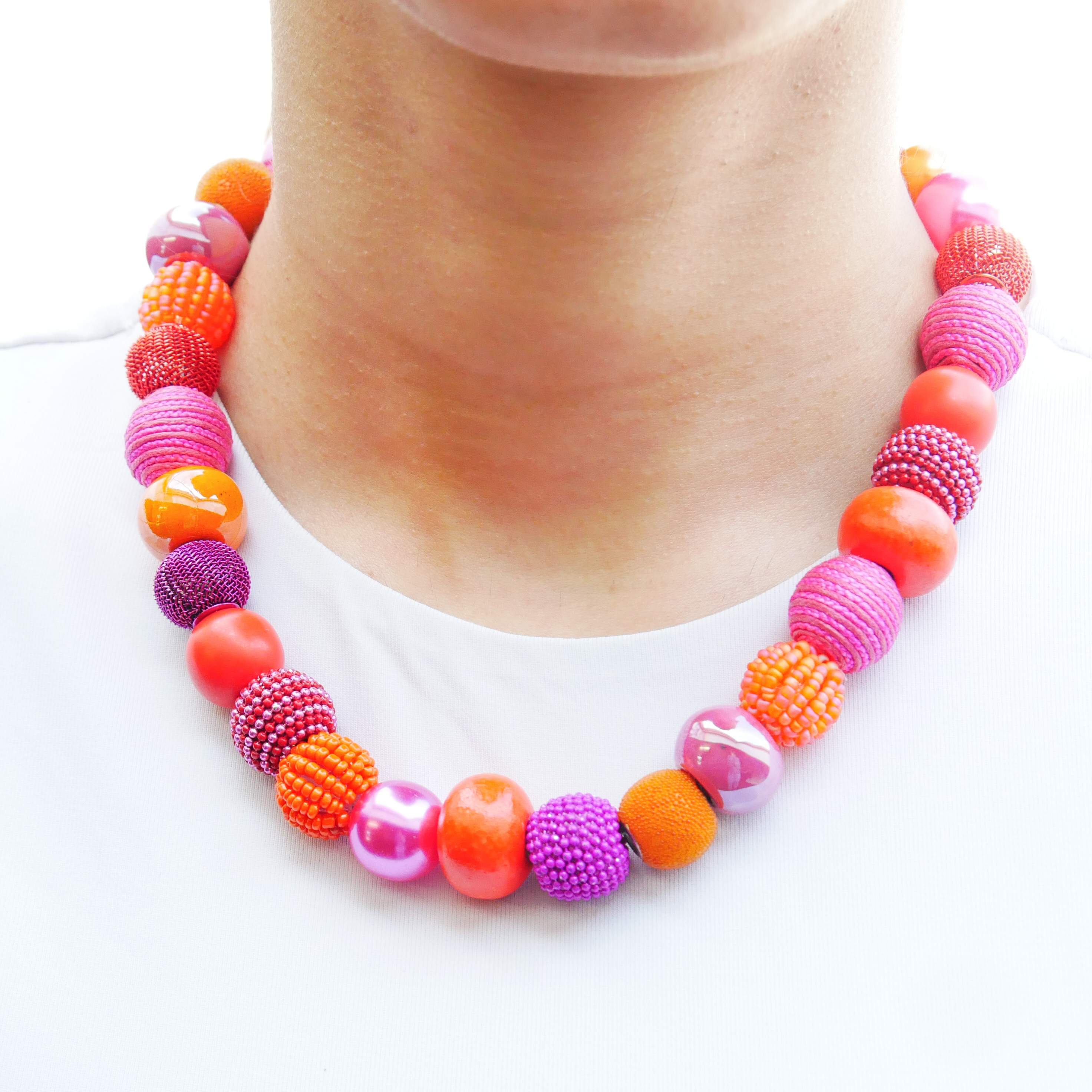 "Bollywood" Kleine Bollywood Ø ca. 16 mm, pink-orange