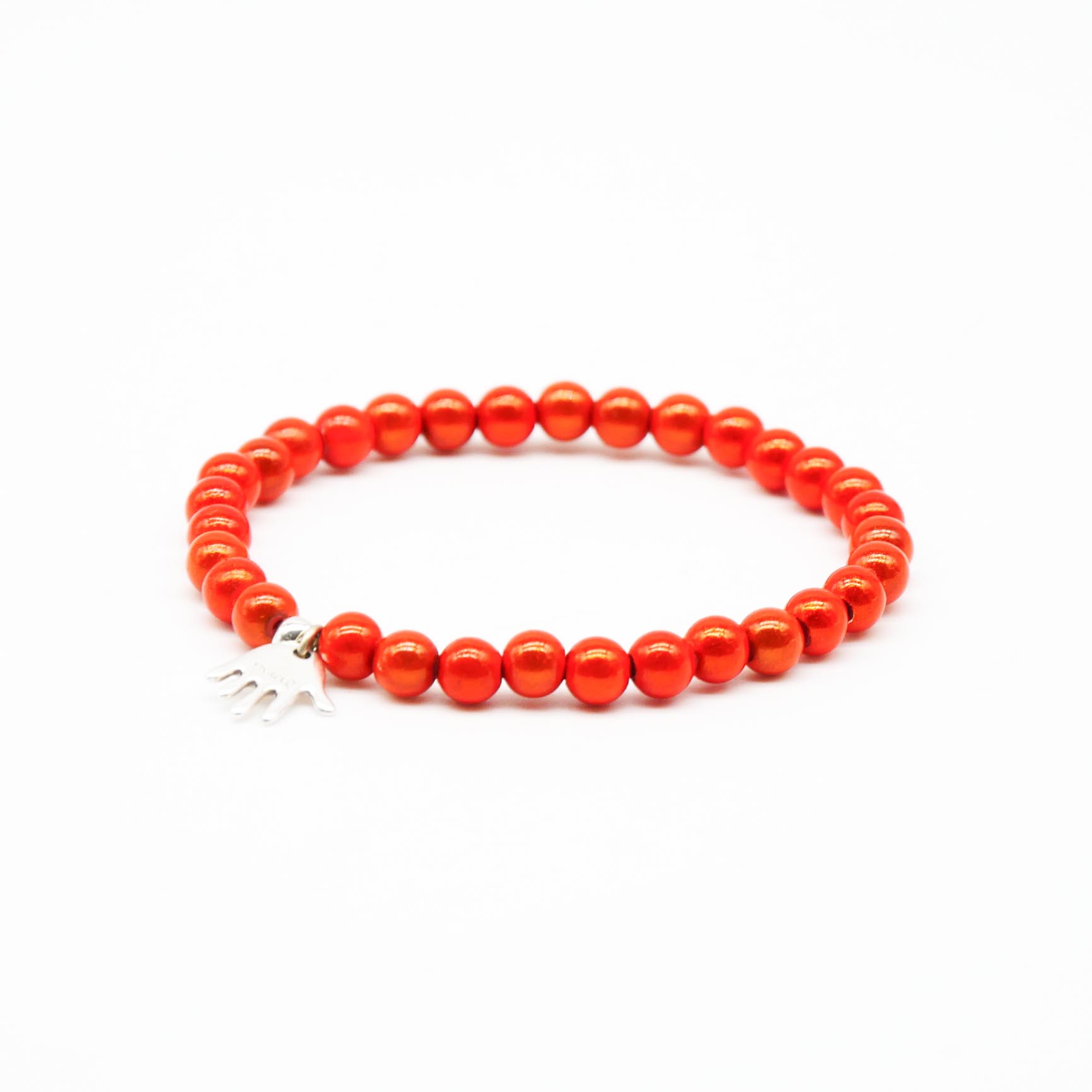 "Summer Feeling", elastisches Armband, ø 6mm Perlen, Miracle Beads, orange
