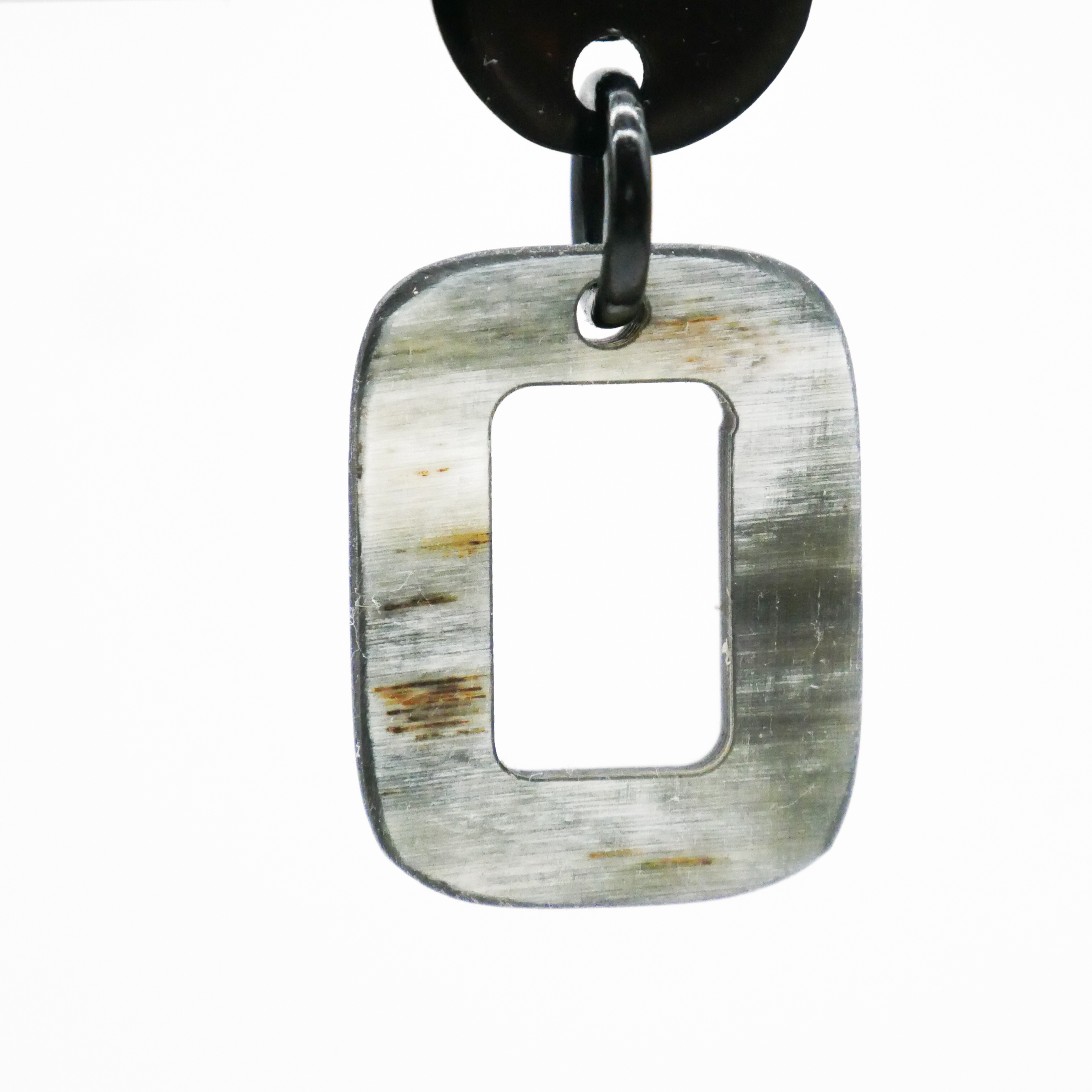  "Craft-Art", Ohrring Rechteck ca. 30 x 23 mm marble Horn 