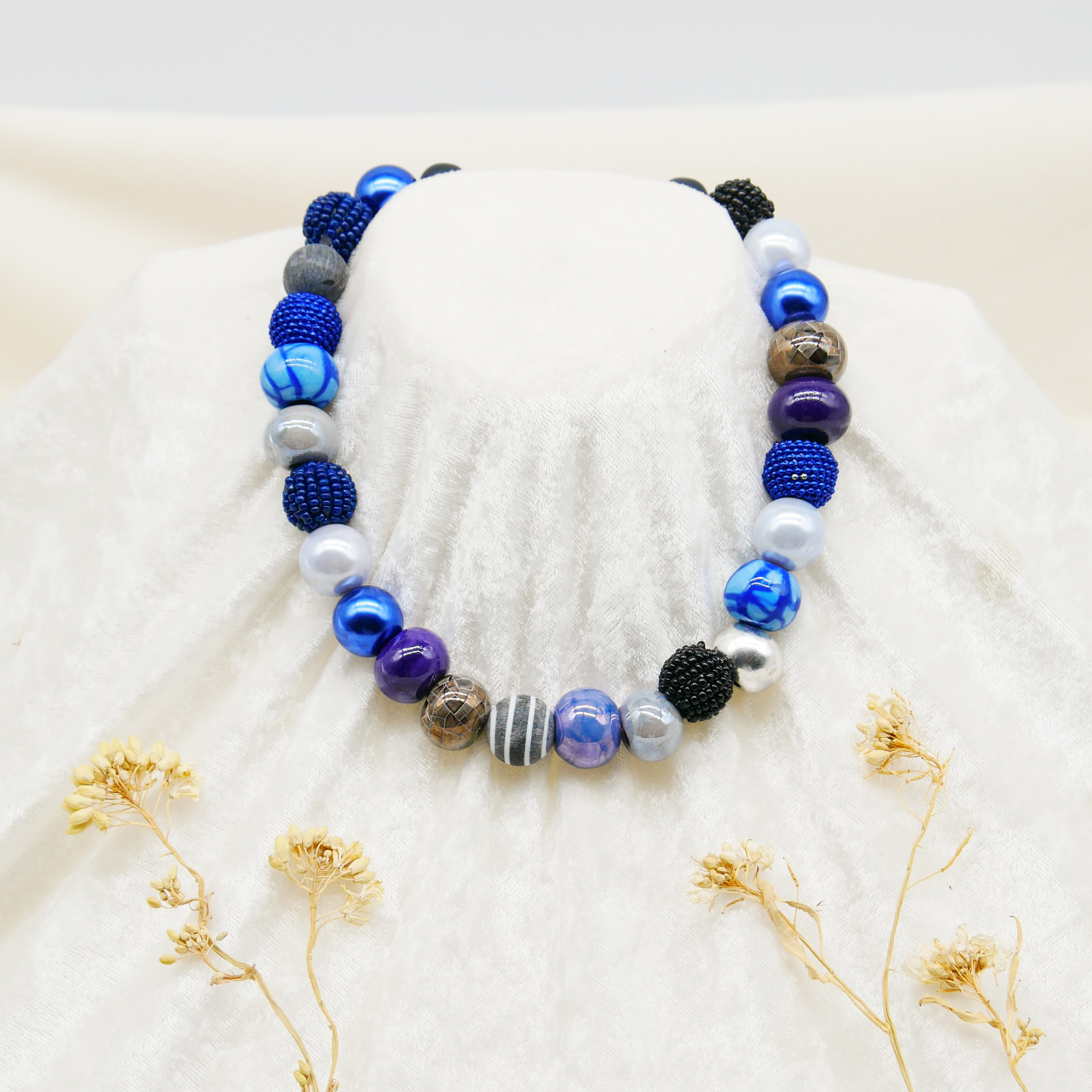 "Bollywood" Kleine Bollywood Ø ca. 16 mm, blau-silber