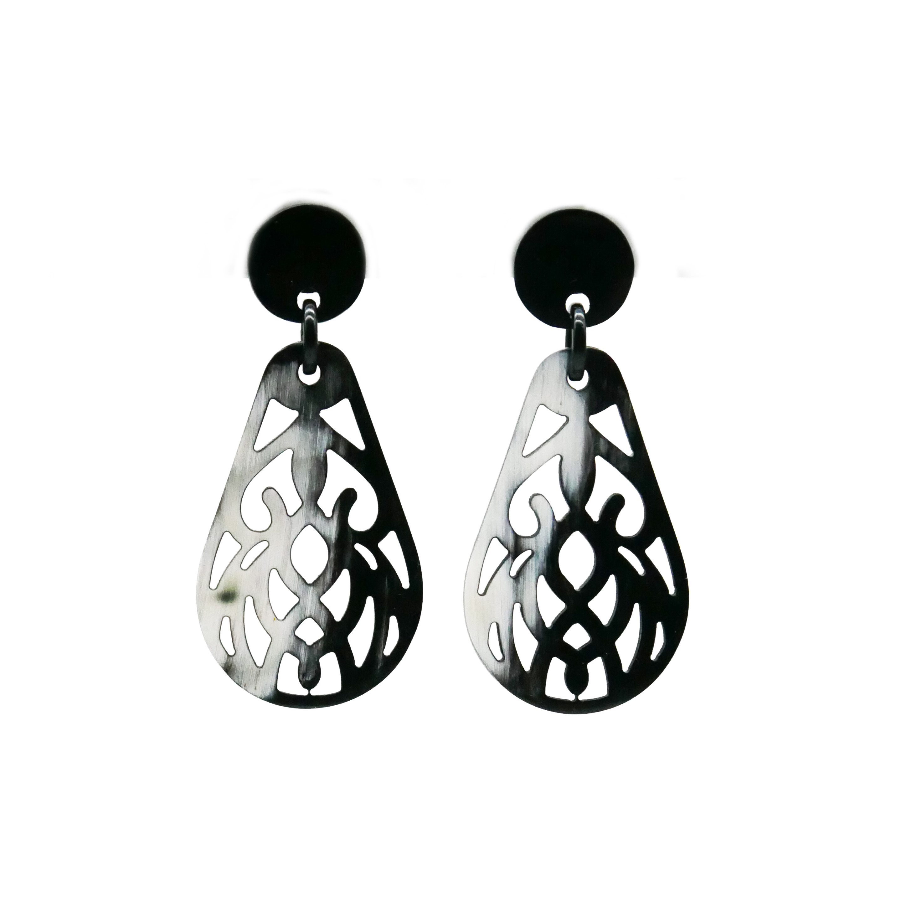  "Craft-Art", Ohrring "Drop" marble Horn Ornament 1 