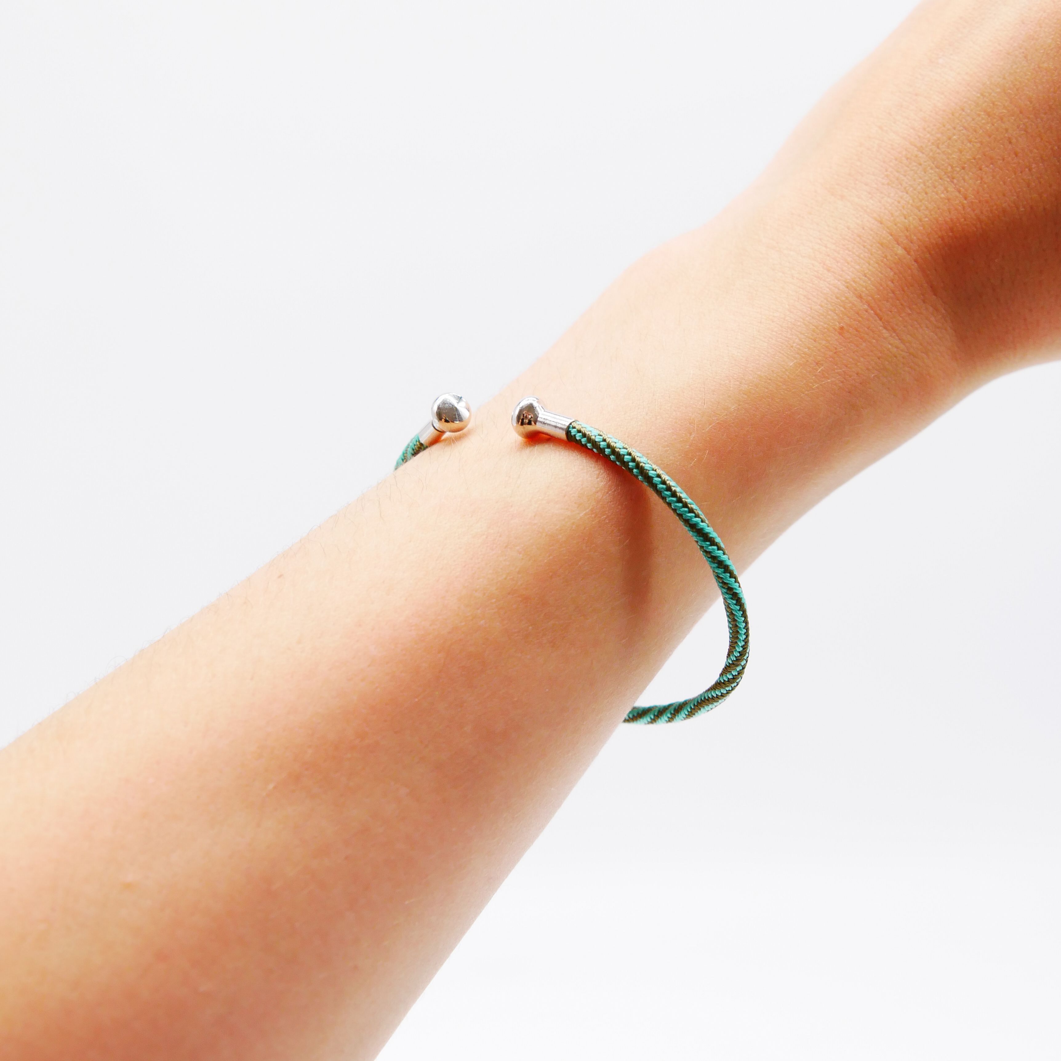 "Summer Feeling", türkis Armband mit abschraubbarer Endkappe silber